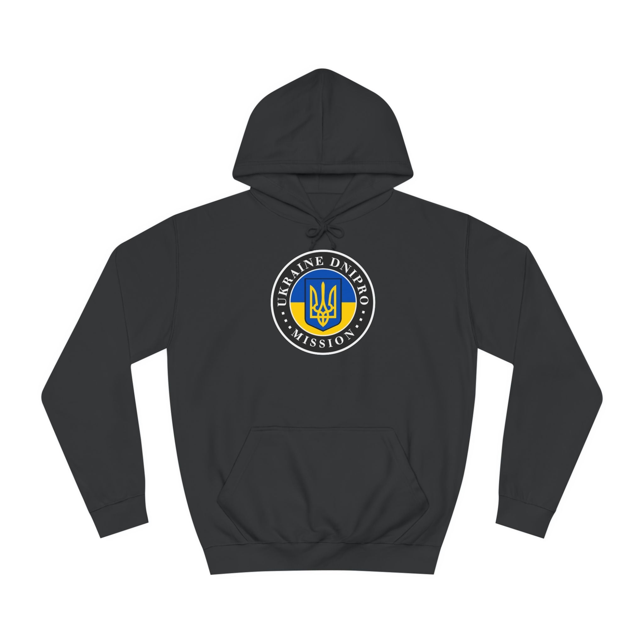 Ukraine Dnipro Mission Flag Logo (Black Border) College Hoodie - Mission Wishlist - LDS Missionary Gift Store