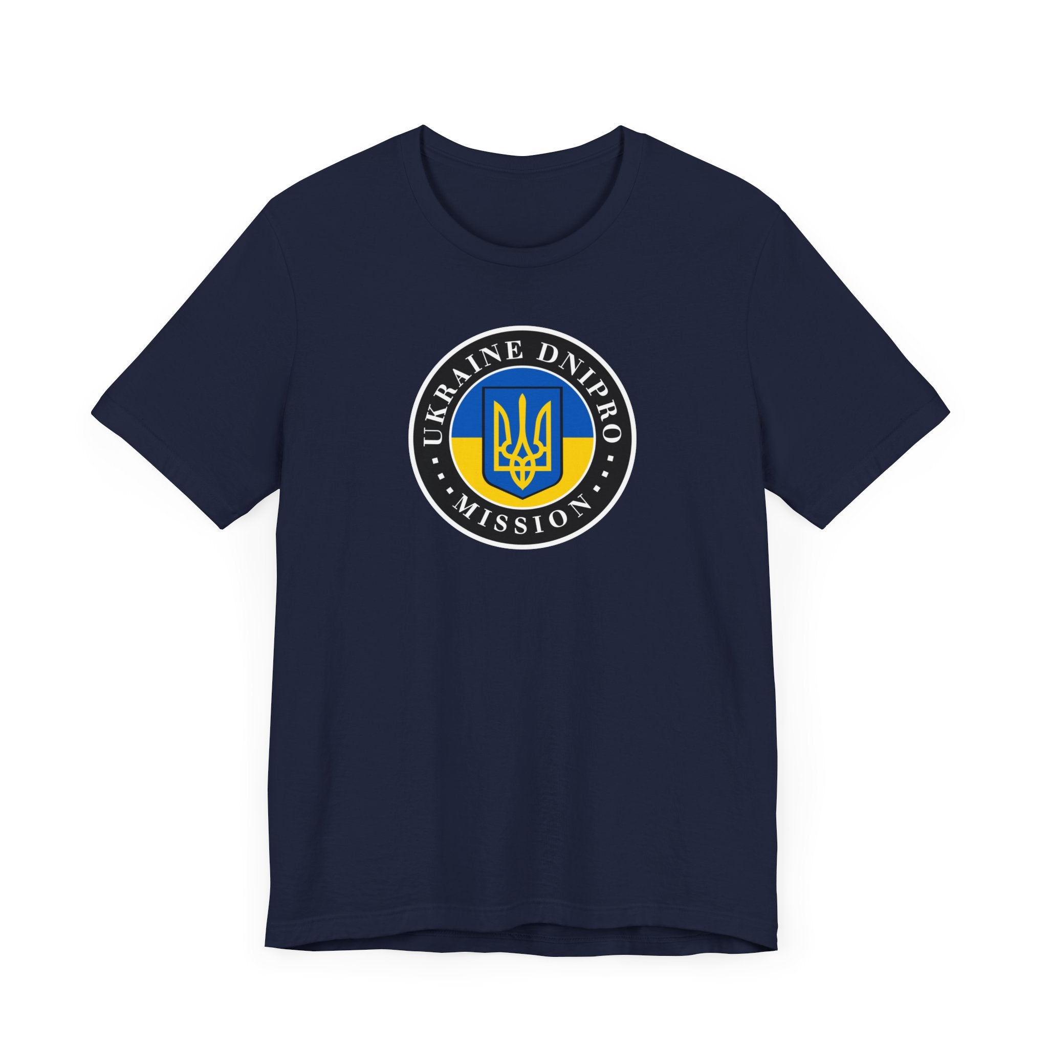 Ukraine Dnipro Mission Flag Logo (Black Border) T-shirt - Mission Wishlist - LDS Missionary Gift Store