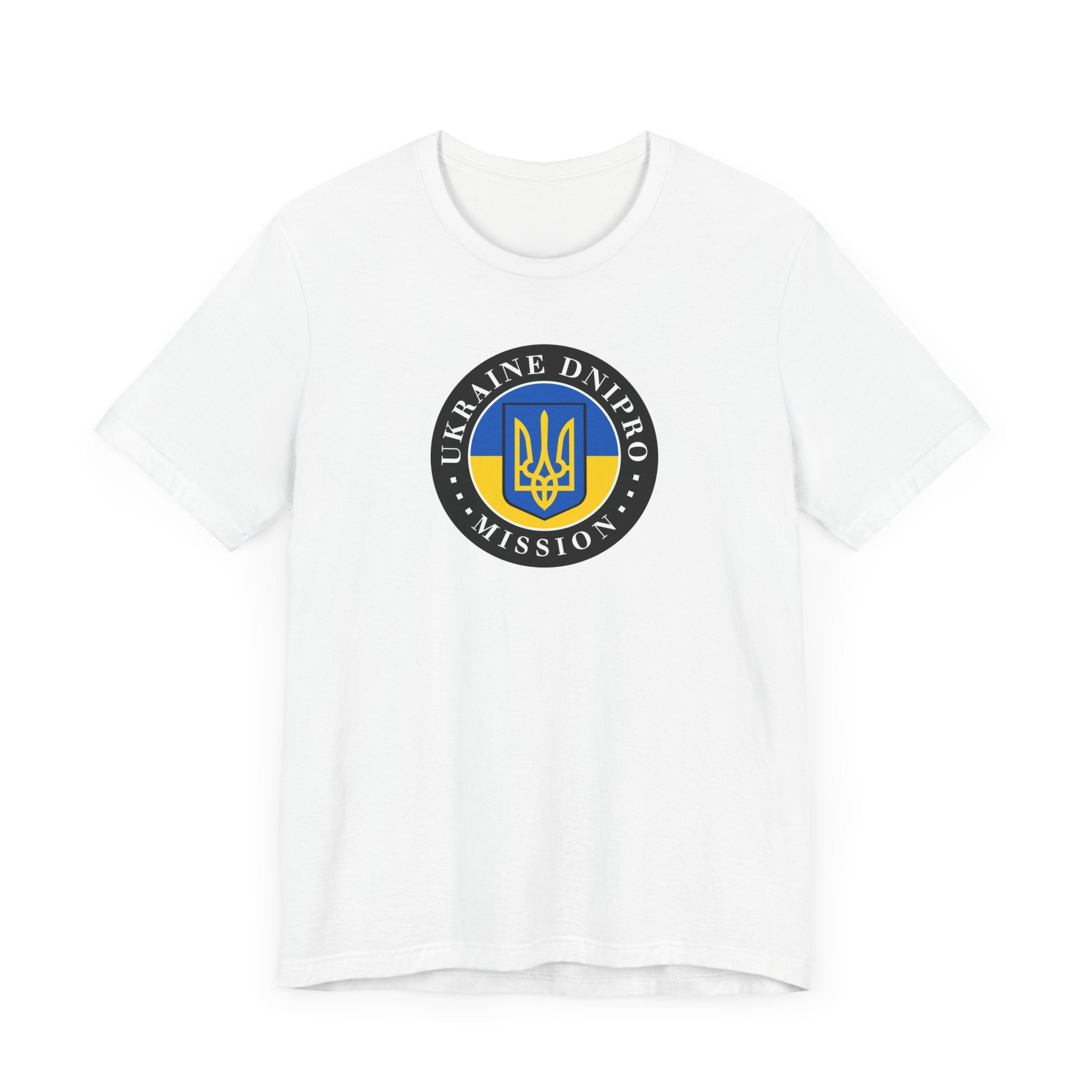 Ukraine Dnipro Mission Flag Logo (Black Border) T-shirt - Mission Wishlist - LDS Missionary Gift Store