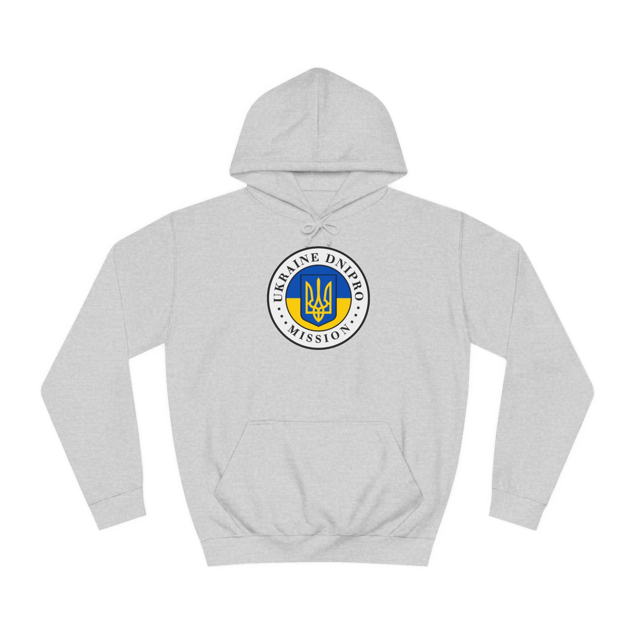 Ukraine Dnipro Mission Flag Logo (White Border) College Hoodie - Mission Wishlist - LDS Missionary Gift Store