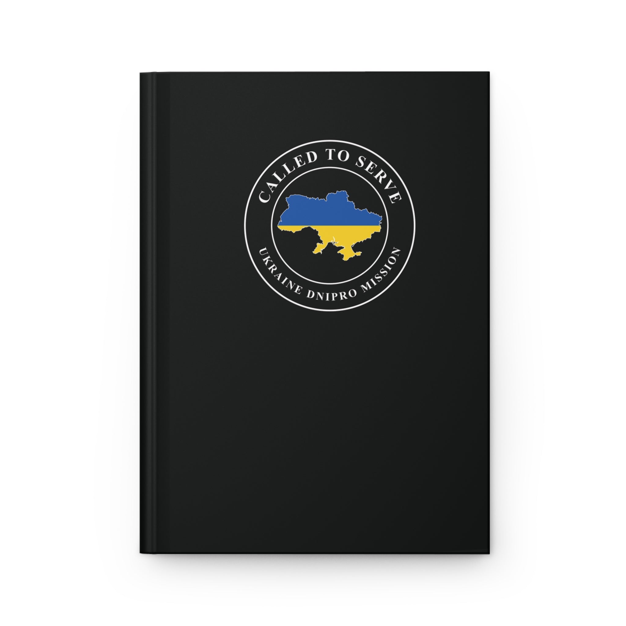 Ukraine Dnipro Mission Flag Map Called to Serve Black Hardcover Journal Matte - Mission Wishlist - LDS Missionary Gift Store