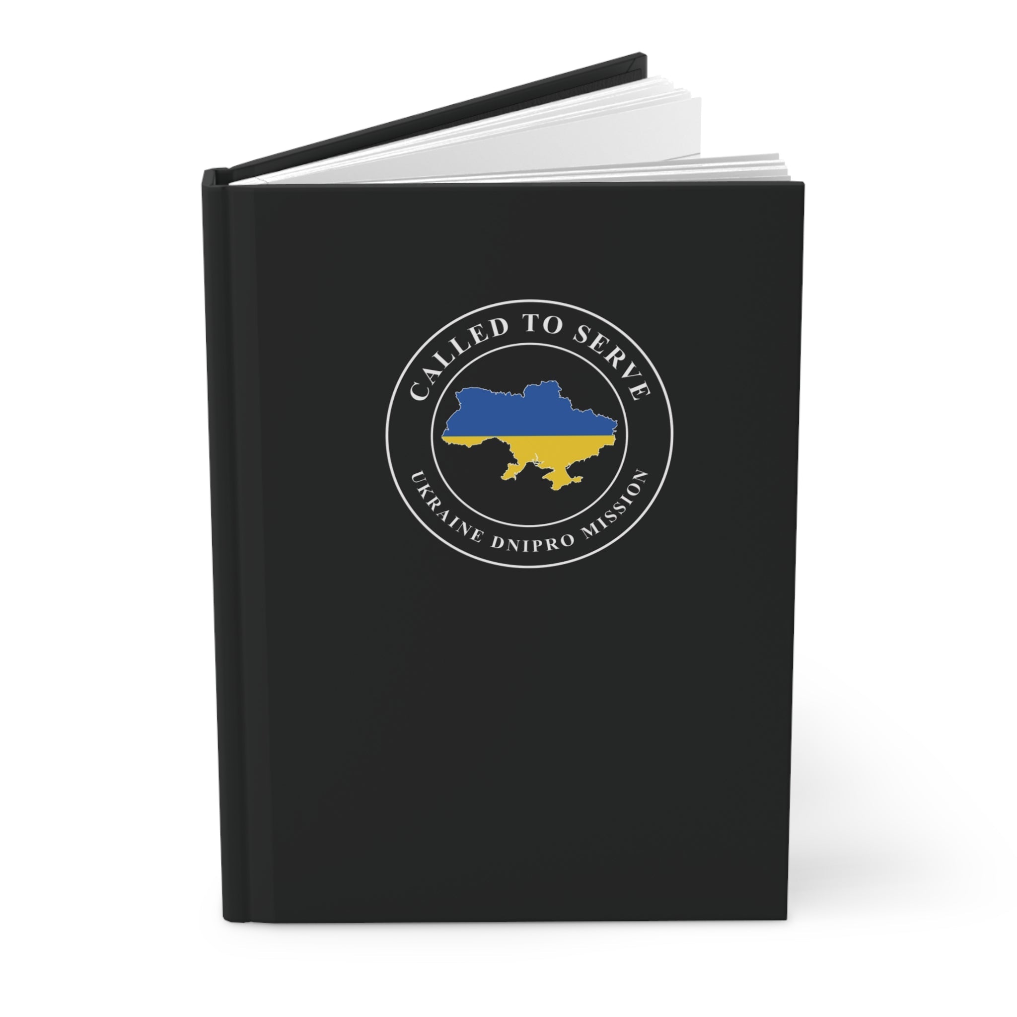 Ukraine Dnipro Mission Flag Map Called to Serve Black Hardcover Journal Matte - Mission Wishlist - LDS Missionary Gift Store