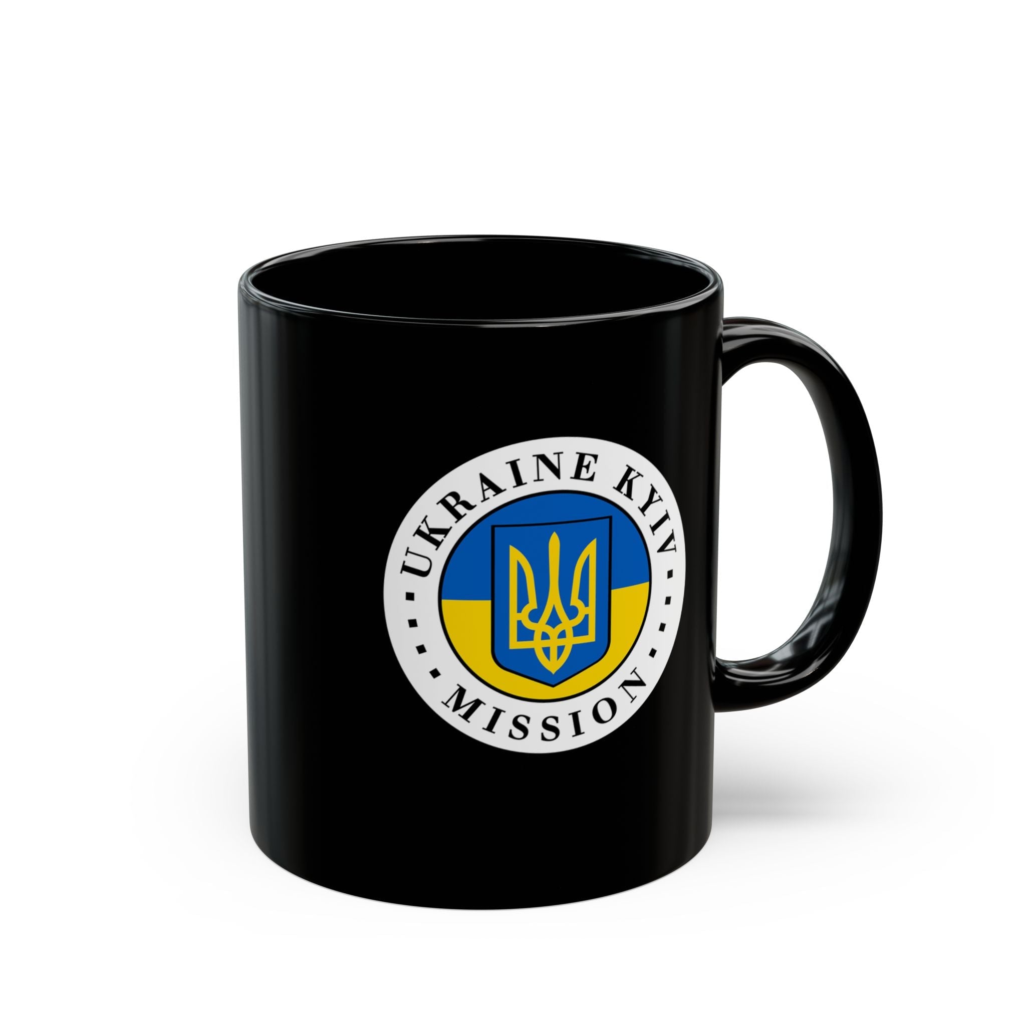 Ukraine Kyiv-Moldova Mission Circular Flag Black Ceramic Mug - Mission Wishlist - LDS Missionary Gift Store