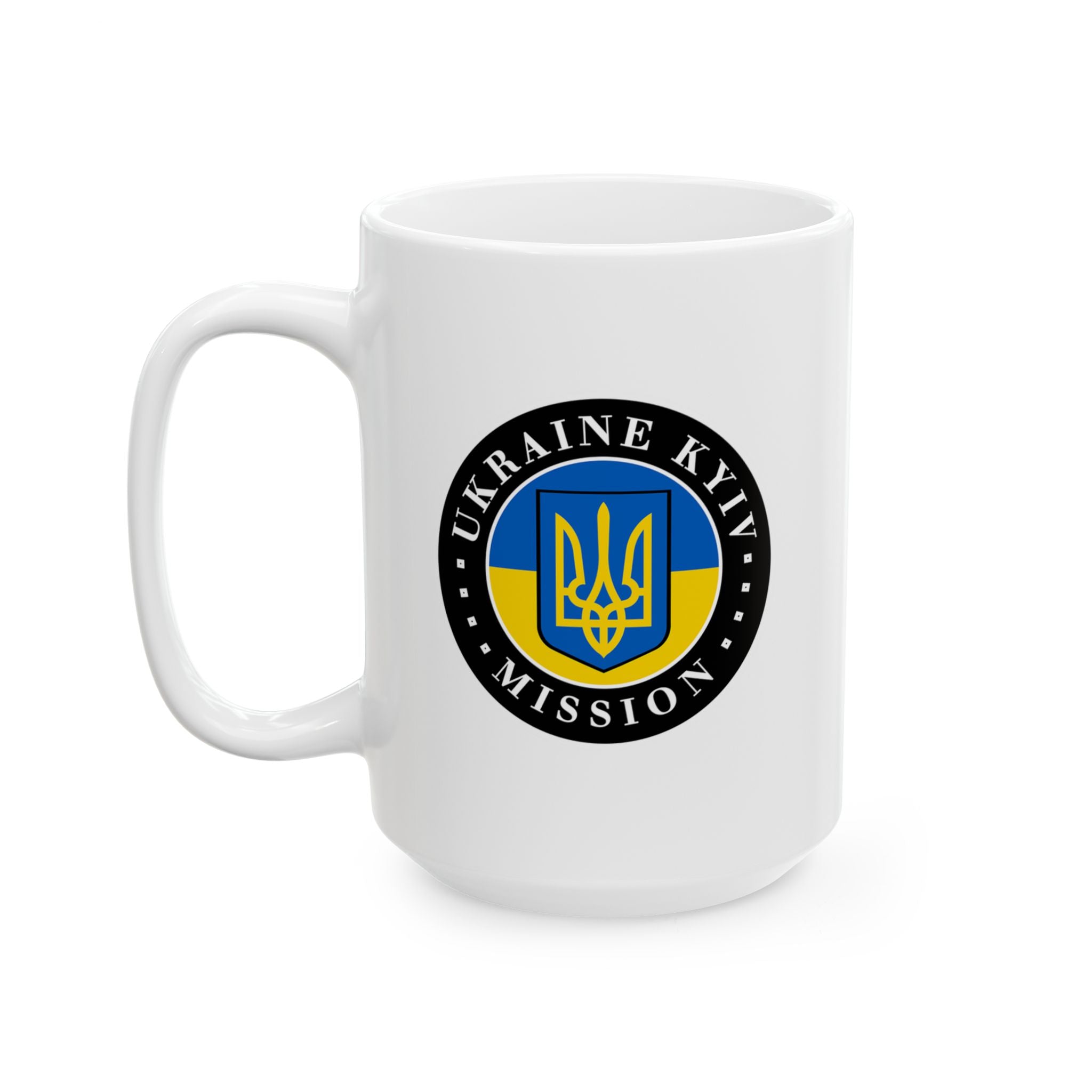 Ukraine Kyiv-Moldova Mission Circular Flag White Ceramic Mug - Mission Wishlist - LDS Missionary Gift Store
