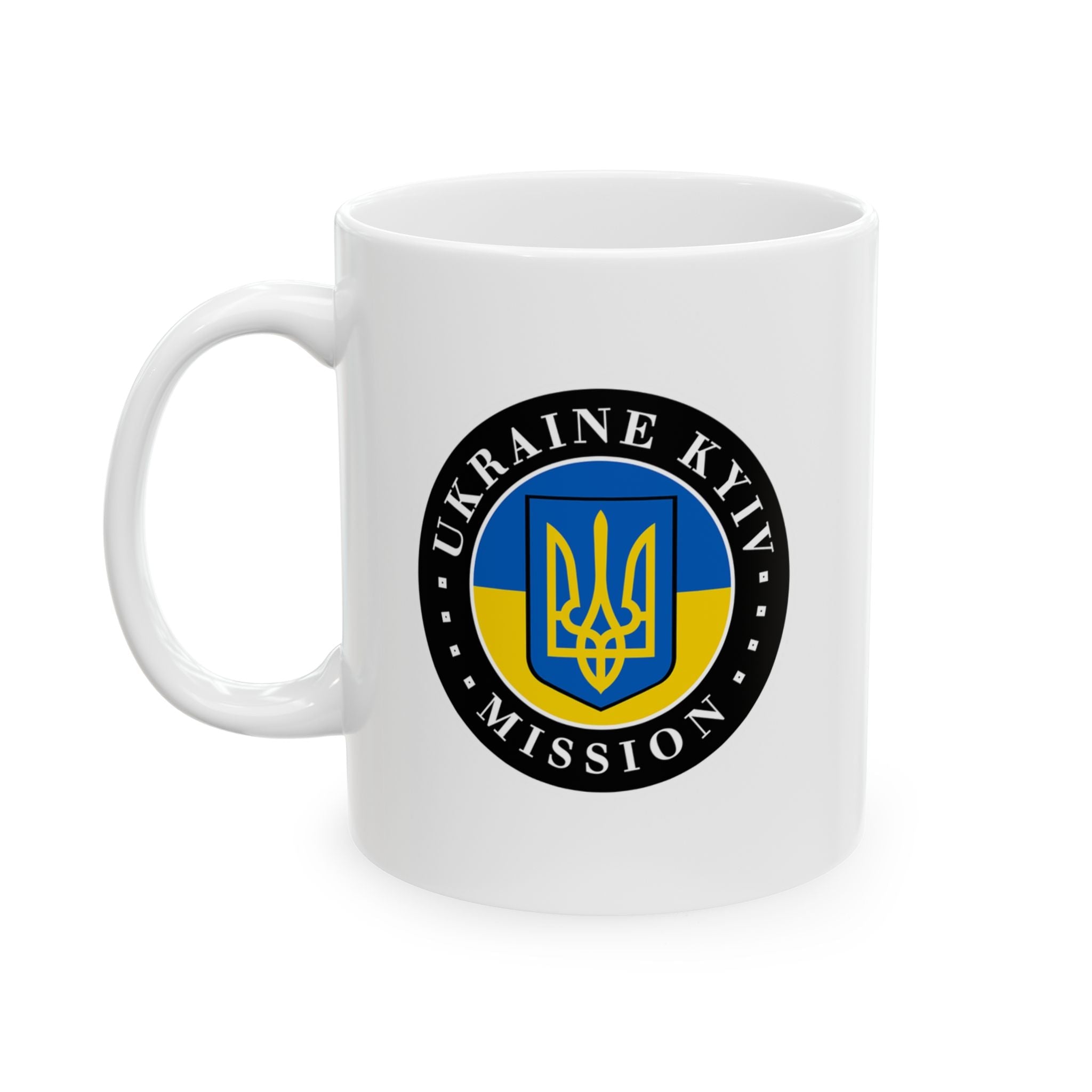 Ukraine Kyiv-Moldova Mission Circular Flag White Ceramic Mug - Mission Wishlist - LDS Missionary Gift Store