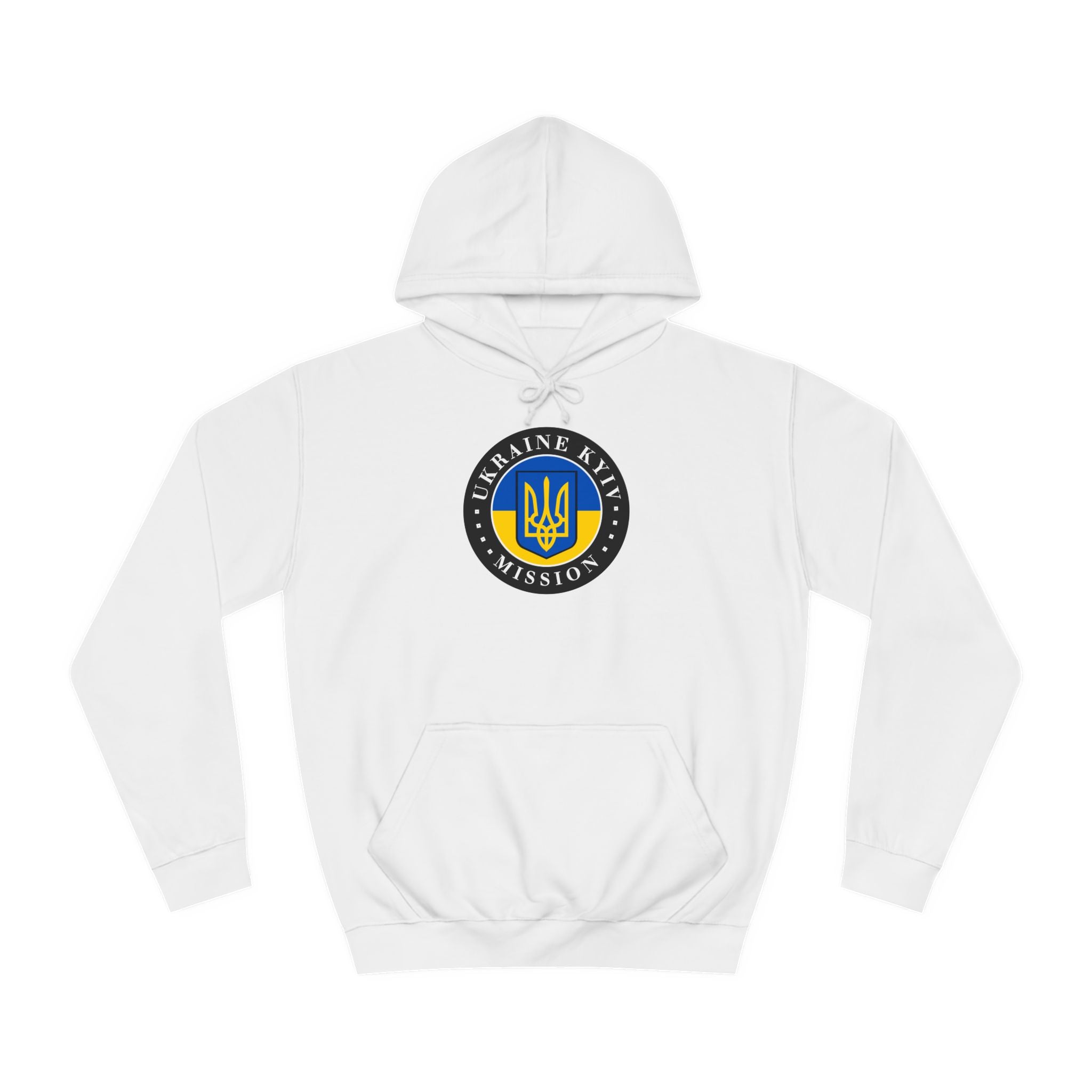 Ukraine Kyiv-Moldova Mission Flag Logo (Black Border) College Hoodie - Mission Wishlist - LDS Missionary Gift Store