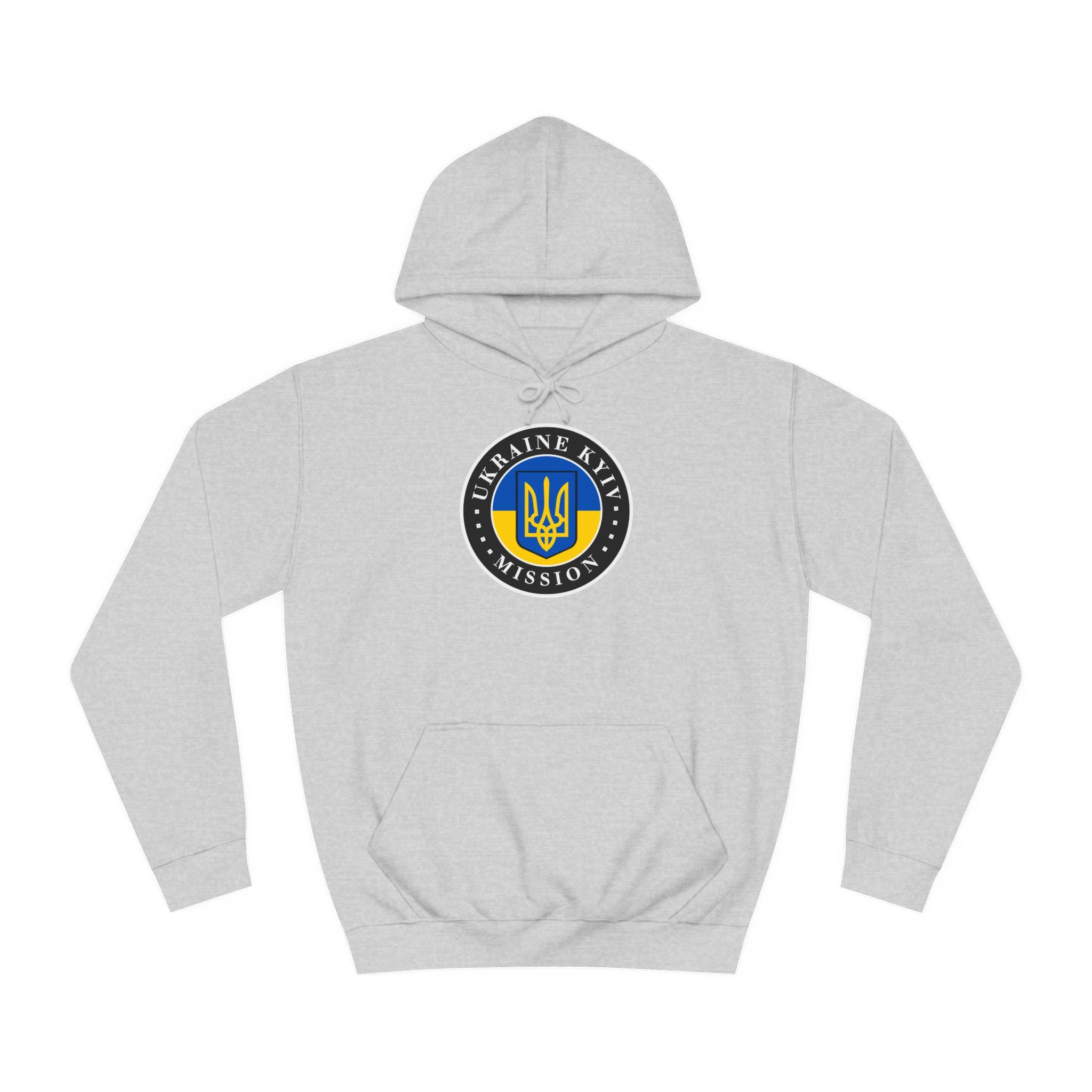 Ukraine Kyiv-Moldova Mission Flag Logo (Black Border) College Hoodie - Mission Wishlist - LDS Missionary Gift Store