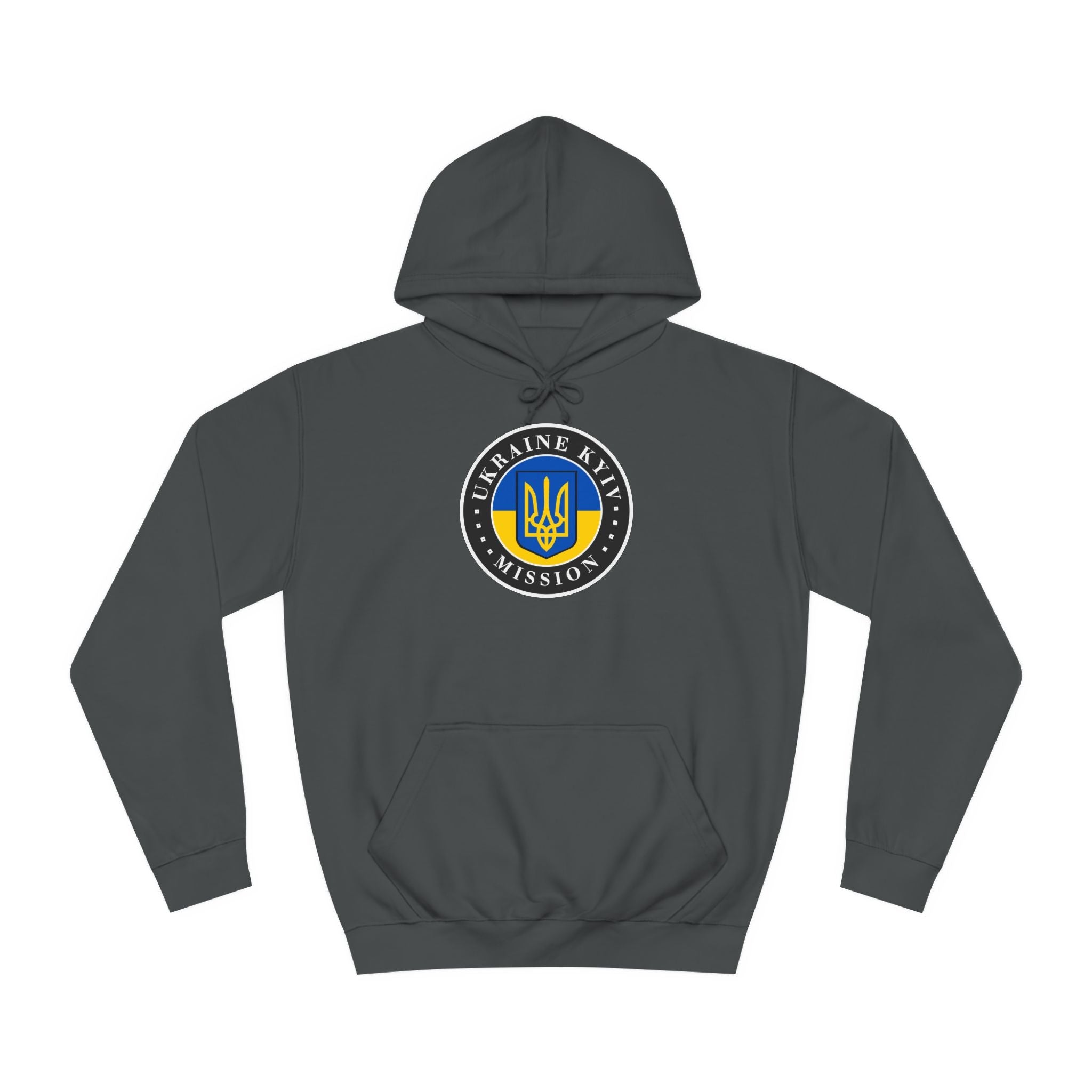 Ukraine Kyiv-Moldova Mission Flag Logo (Black Border) College Hoodie - Mission Wishlist - LDS Missionary Gift Store