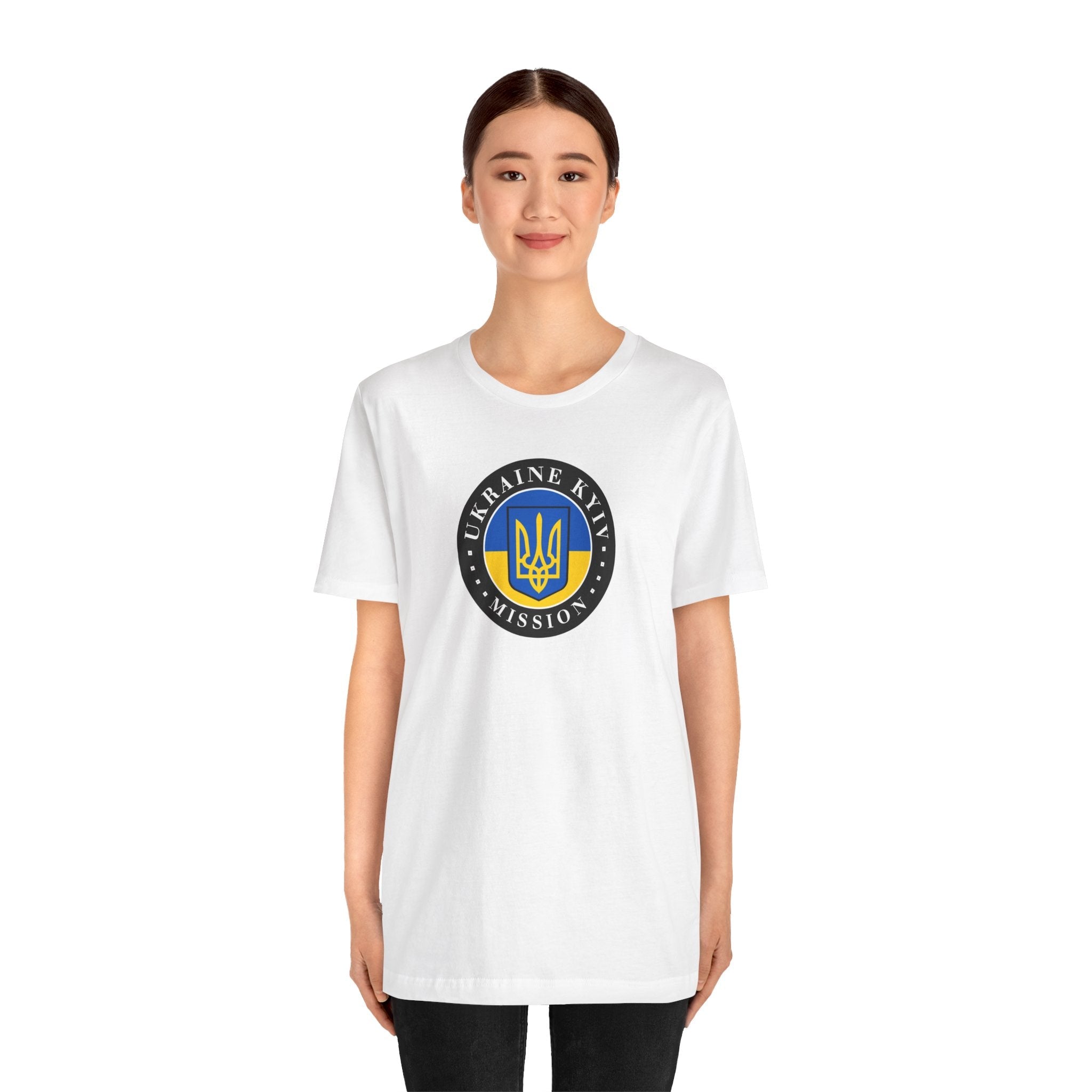 Ukraine Kyiv-Moldova Mission Flag Logo (Black Border) T-shirt - Mission Wishlist - LDS Missionary Gift Store