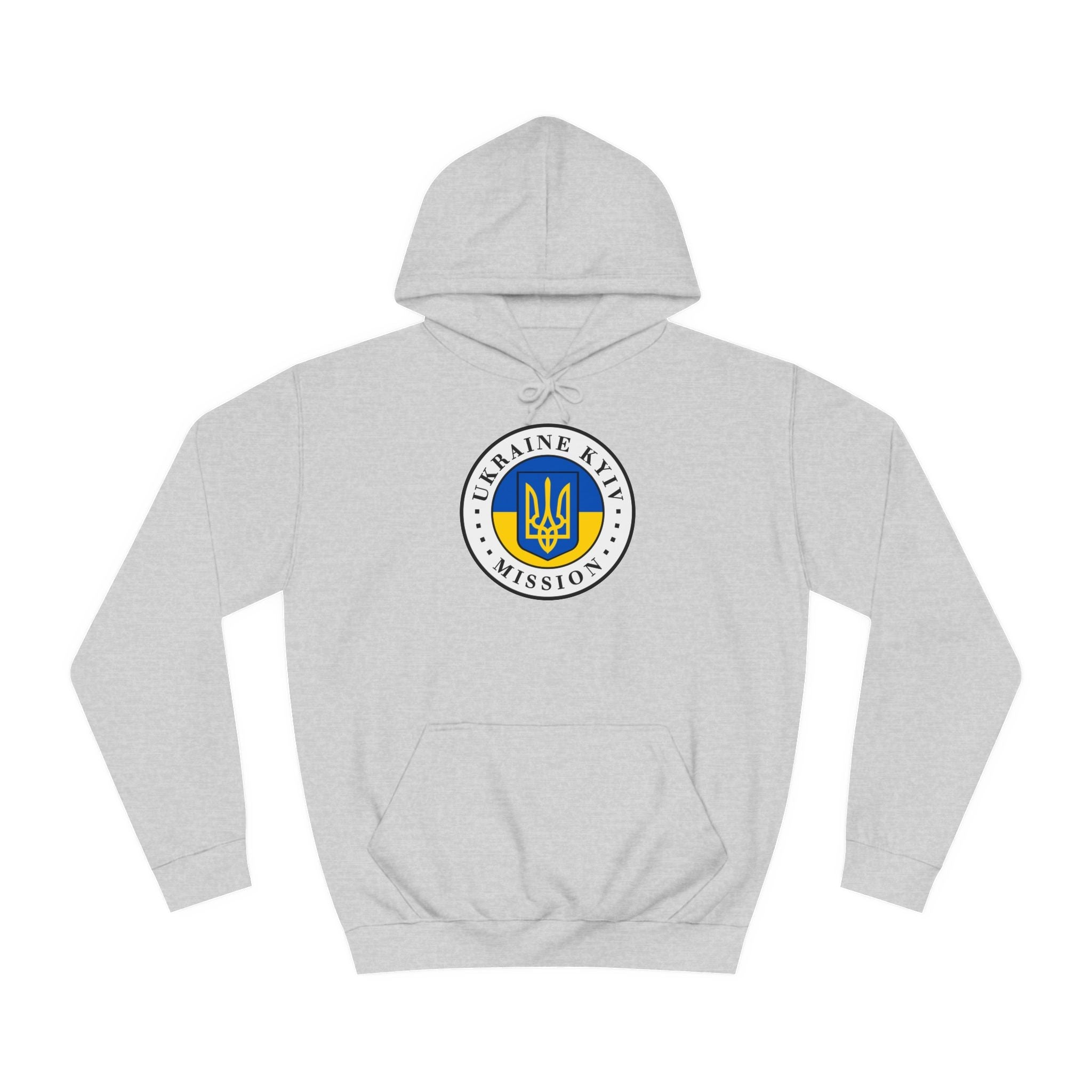 Ukraine Kyiv-Moldova Mission Flag Logo (White Border) College Hoodie - Mission Wishlist - LDS Missionary Gift Store