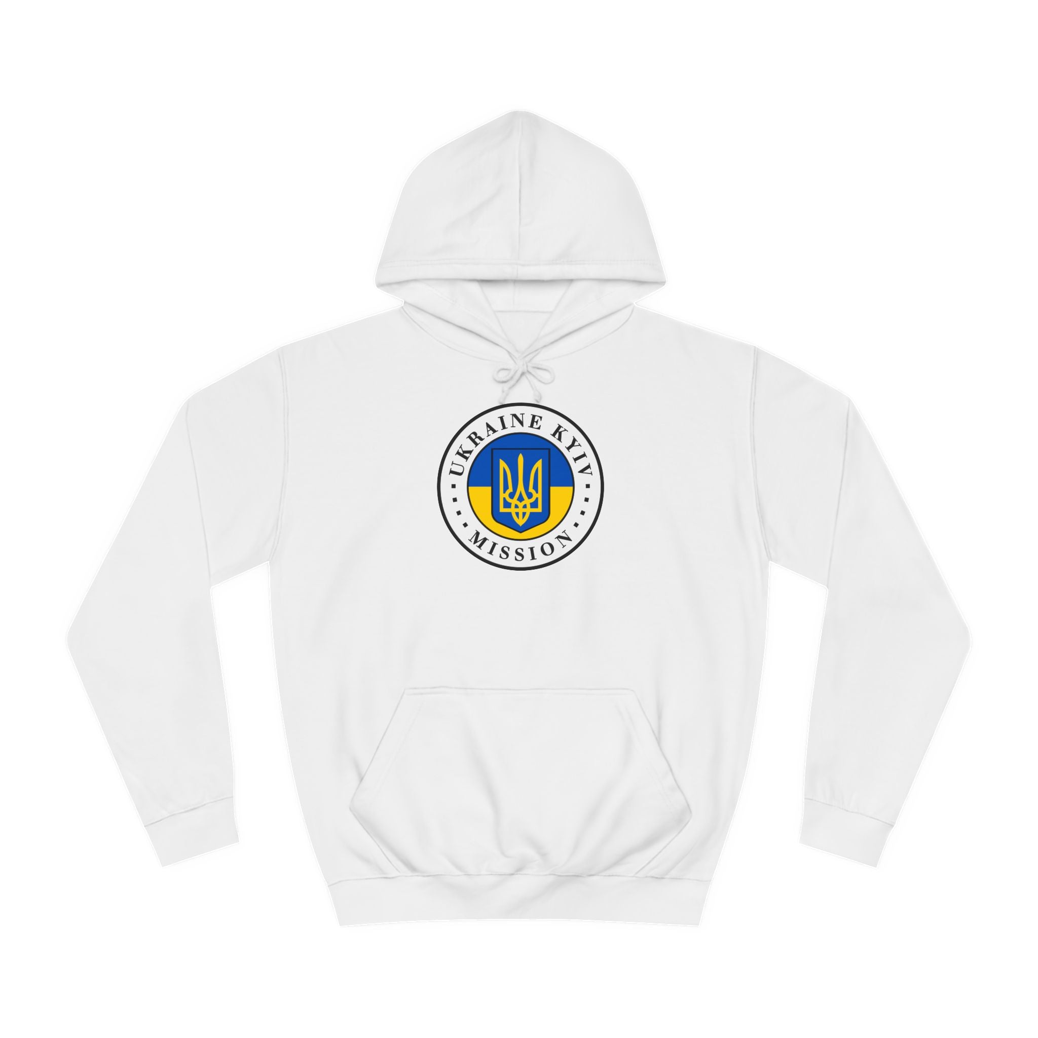 Ukraine Kyiv-Moldova Mission Flag Logo (White Border) College Hoodie - Mission Wishlist - LDS Missionary Gift Store