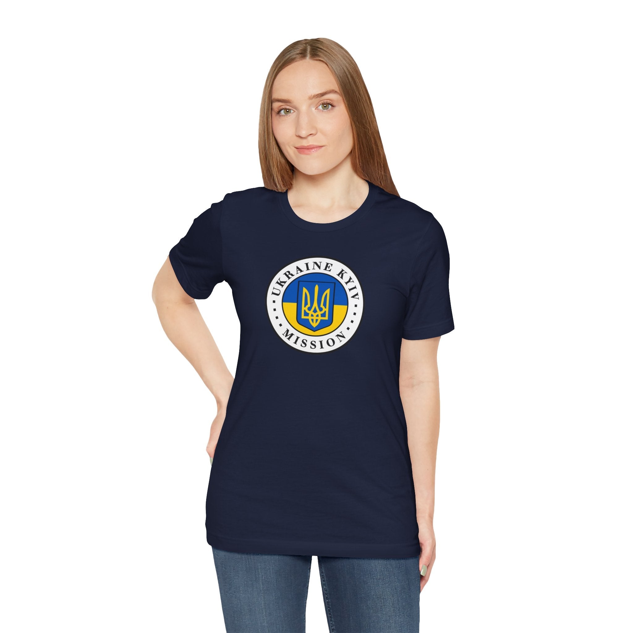 Ukraine Kyiv-Moldova Mission Flag Logo (White Border) T-shirt - Mission Wishlist - LDS Missionary Gift Store