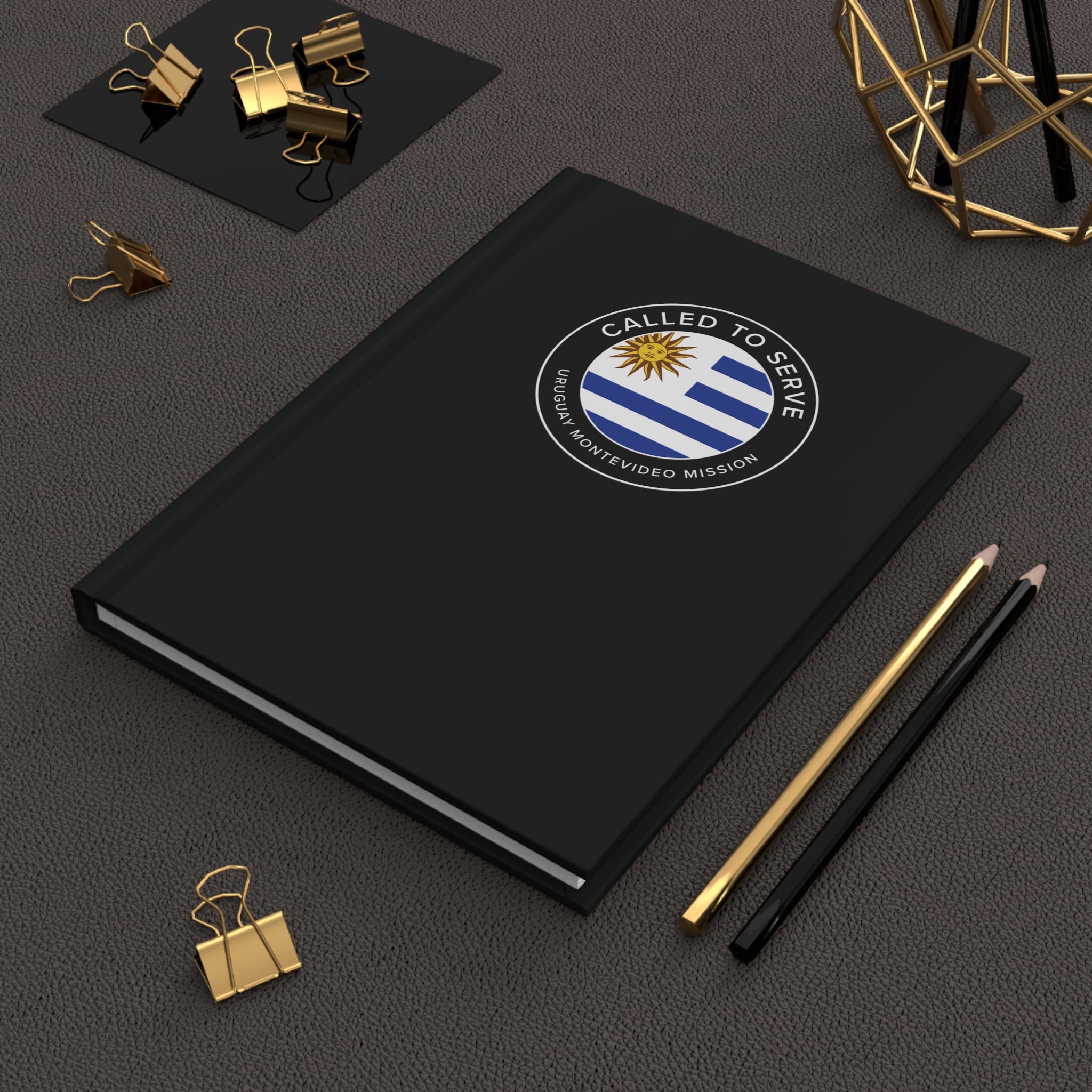 Uruguay Montevideo Mission Circle Flag Called to Serve Black Hardcover Journal Matte - Mission Wishlist - LDS Missionary Gift Store