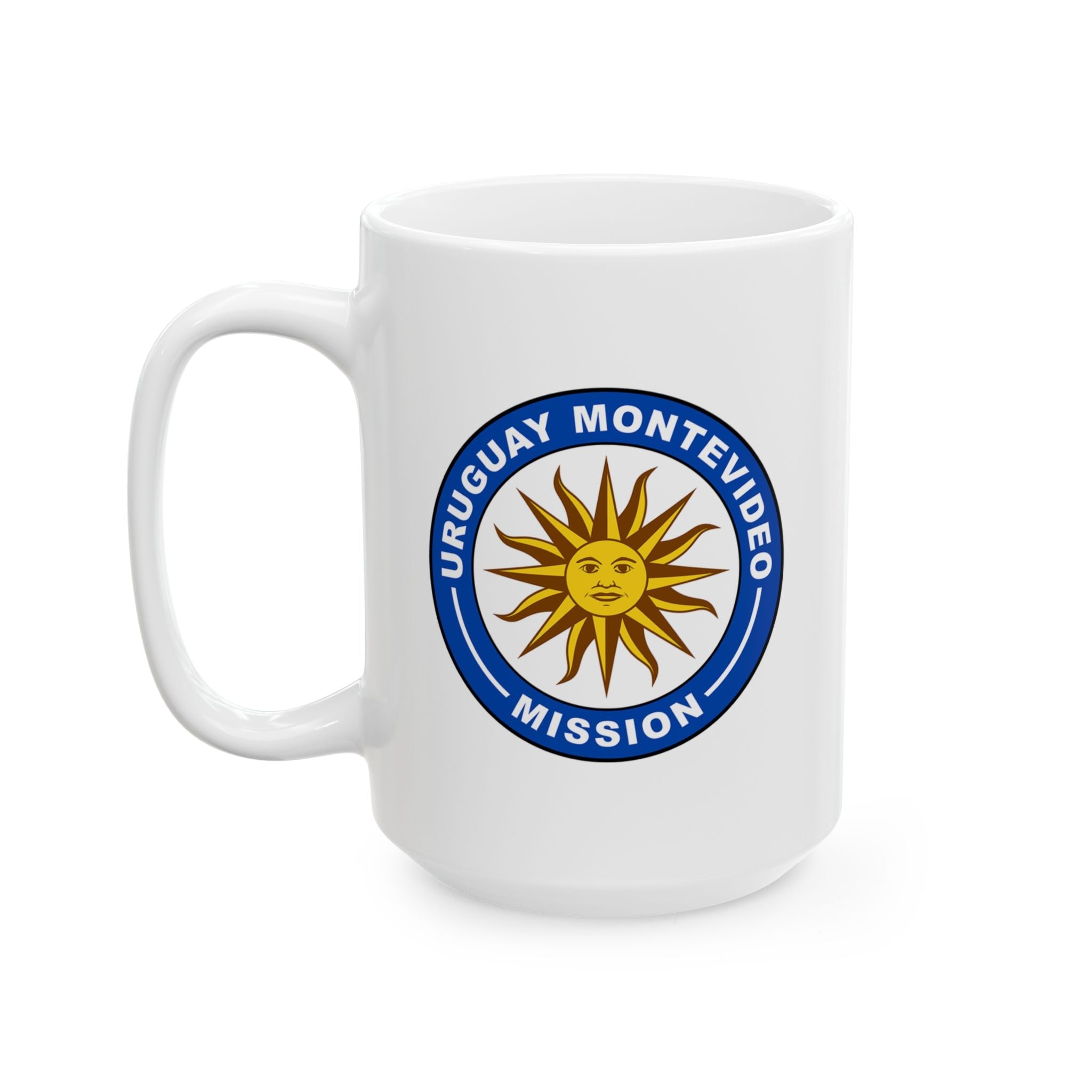 Uruguay Montevideo Mission Circular Flag White Ceramic Mug - Mission Wishlist - LDS Missionary Gift Store