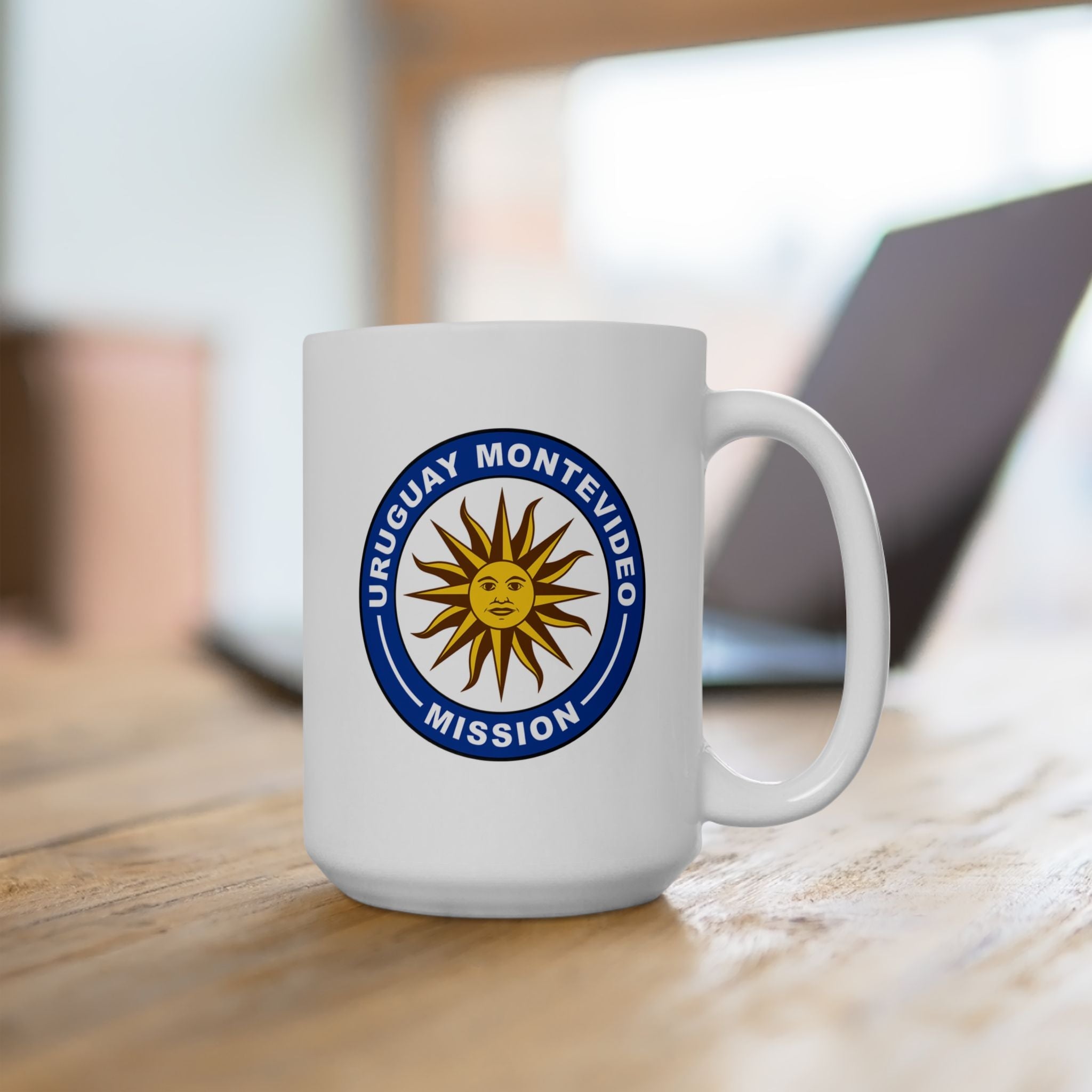 Uruguay Montevideo Mission Circular Flag White Ceramic Mug - Mission Wishlist - LDS Missionary Gift Store
