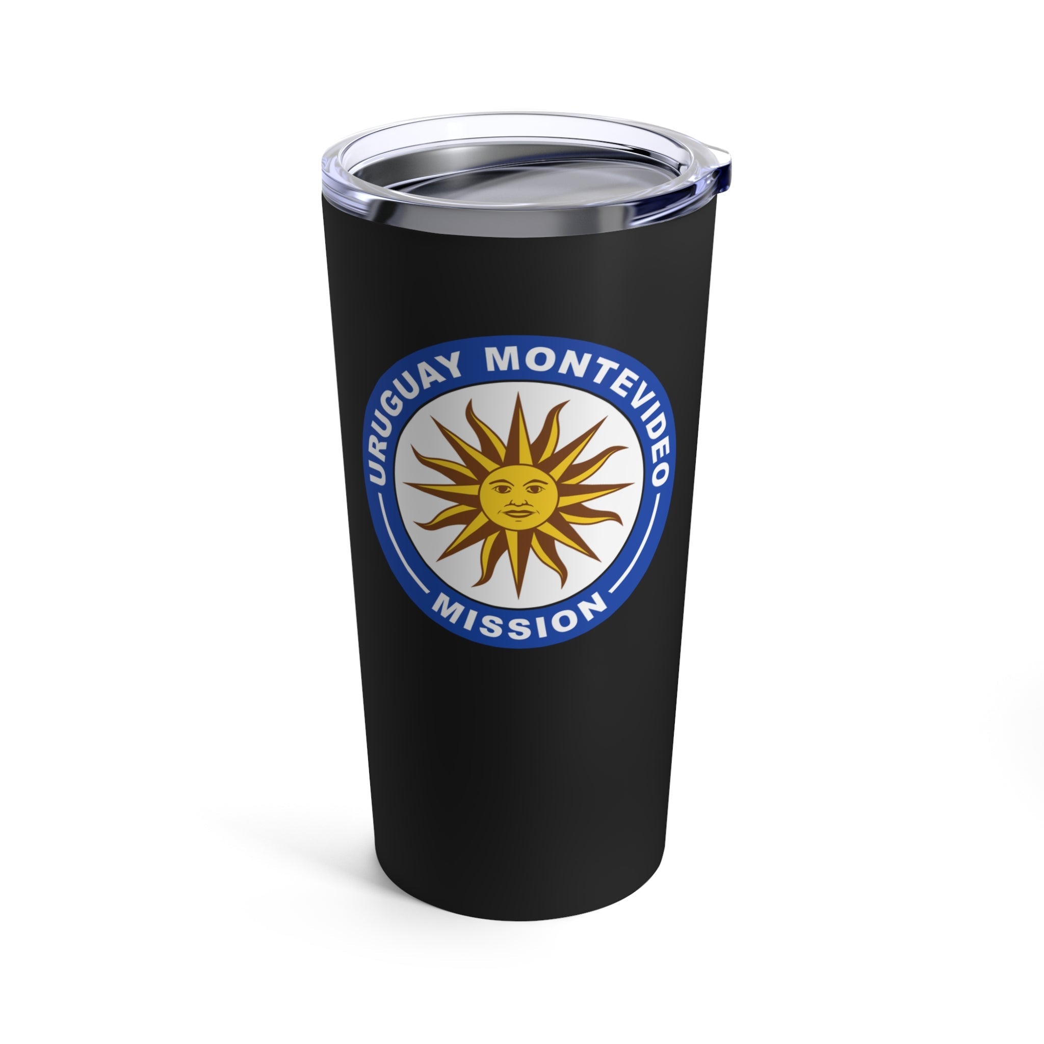 Uruguay Montevideo Mission Flag Logo Tumbler 20oz Black - Mission Wishlist - LDS Missionary Gift Store