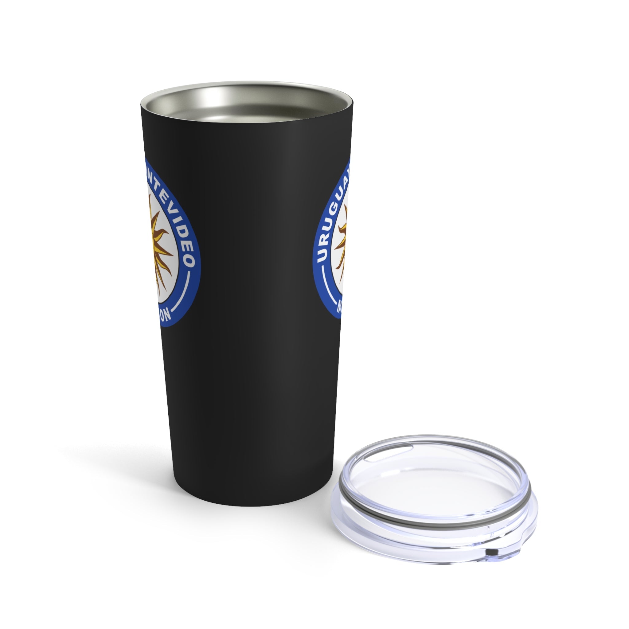Uruguay Montevideo Mission Flag Logo Tumbler 20oz Black - Mission Wishlist - LDS Missionary Gift Store