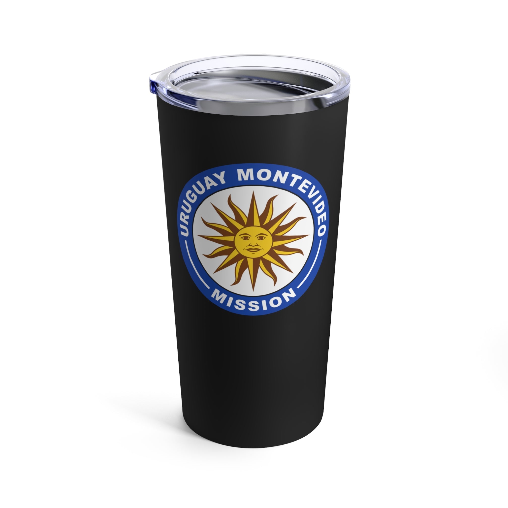 Uruguay Montevideo Mission Flag Logo Tumbler 20oz Black - Mission Wishlist - LDS Missionary Gift Store