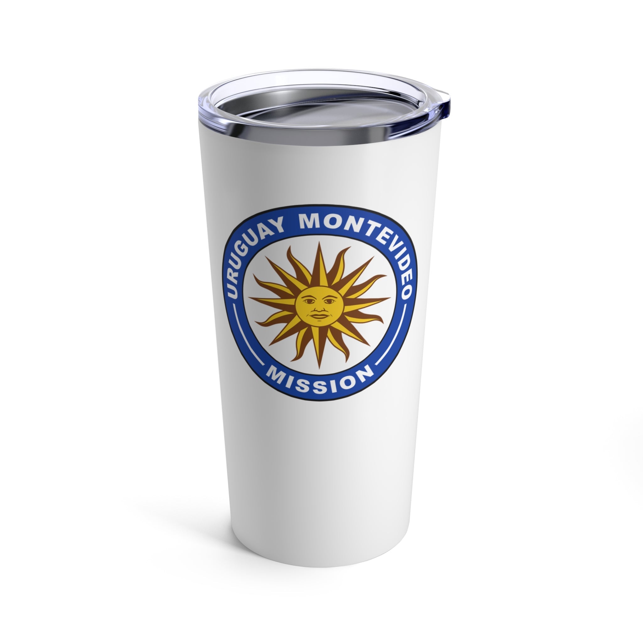 Uruguay Montevideo Mission Flag Logo Tumbler 20oz White - Mission Wishlist - LDS Missionary Gift Store