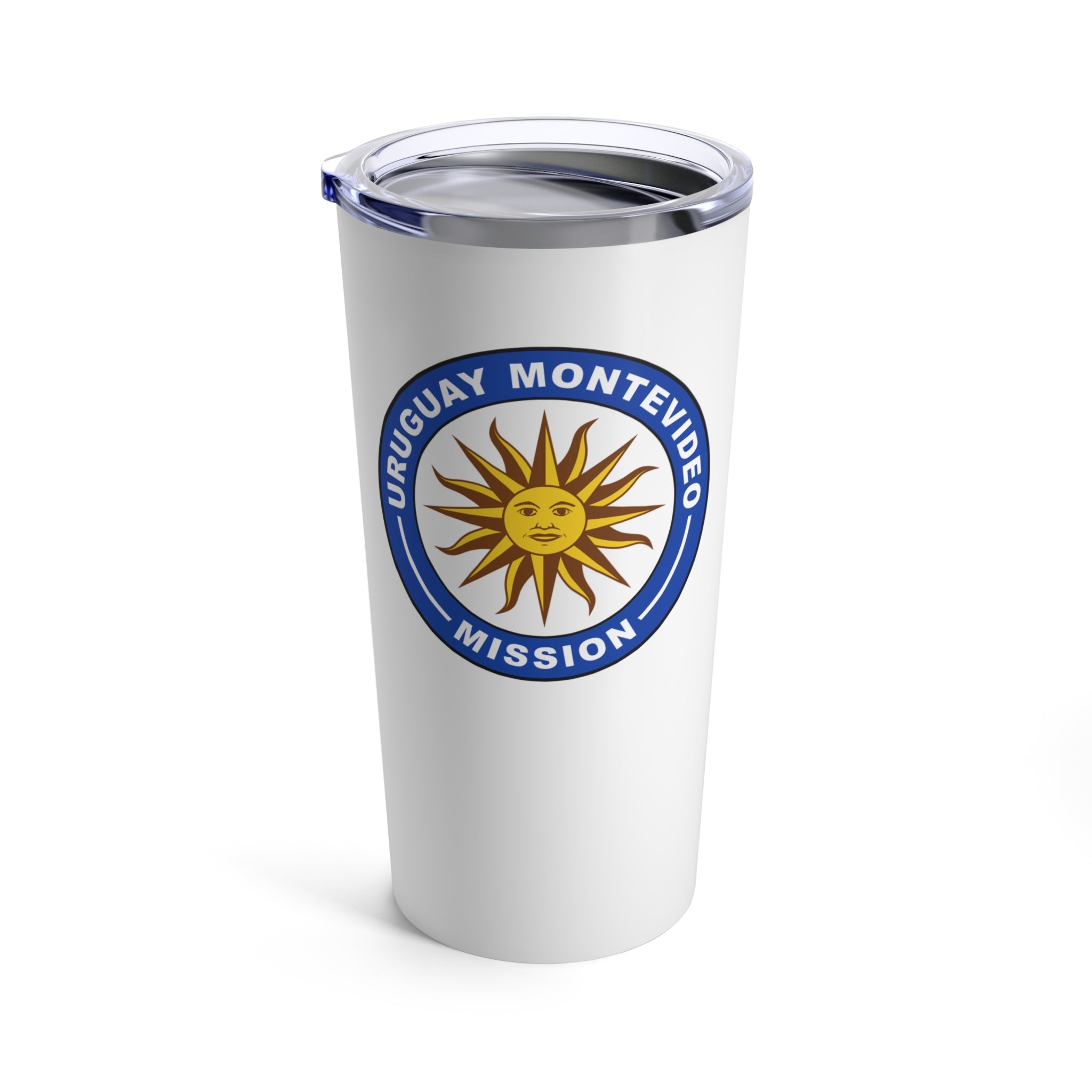 Uruguay Montevideo Mission Flag Logo Tumbler 20oz White - Mission Wishlist - LDS Missionary Gift Store