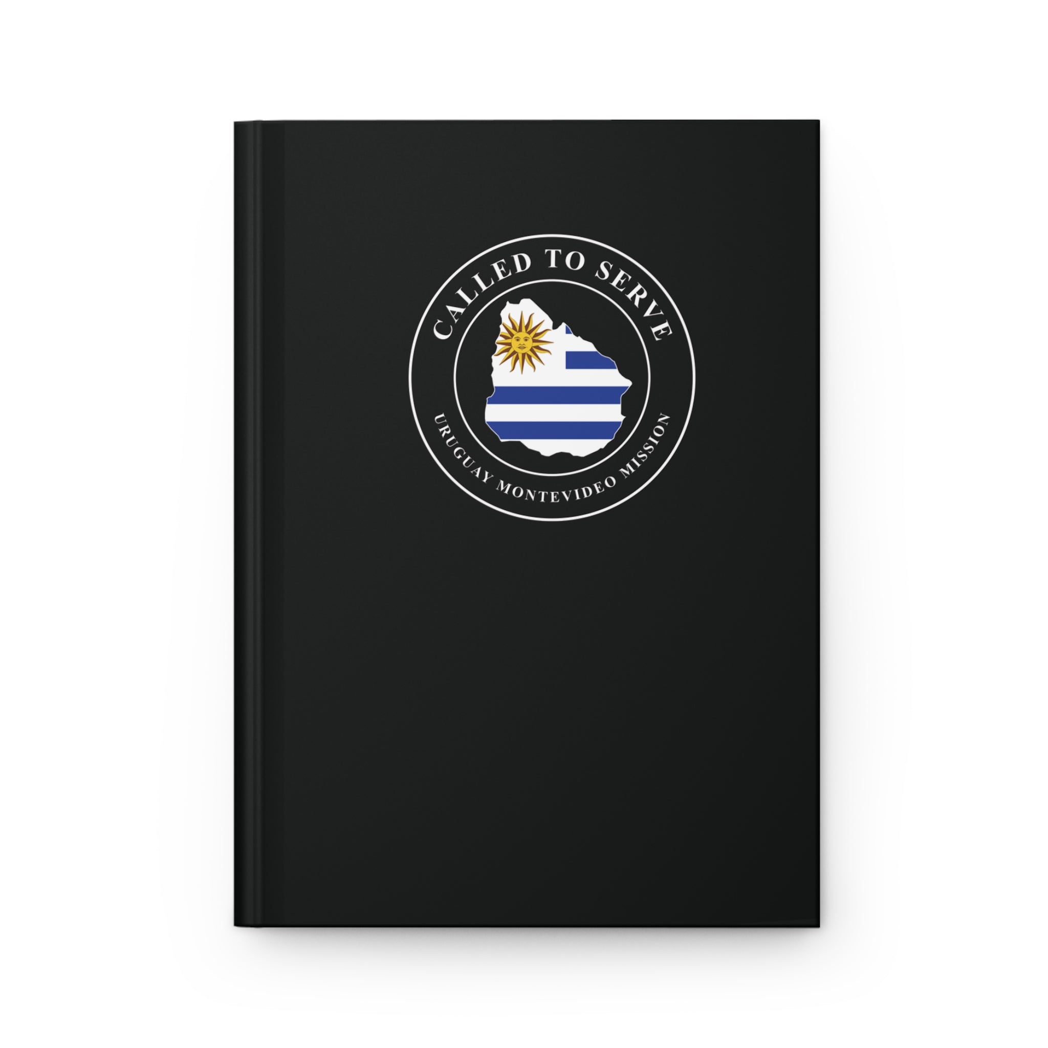 Uruguay Montevideo Mission Flag Map Called to Serve Black Hardcover Journal Matte - Mission Wishlist - LDS Missionary Gift Store