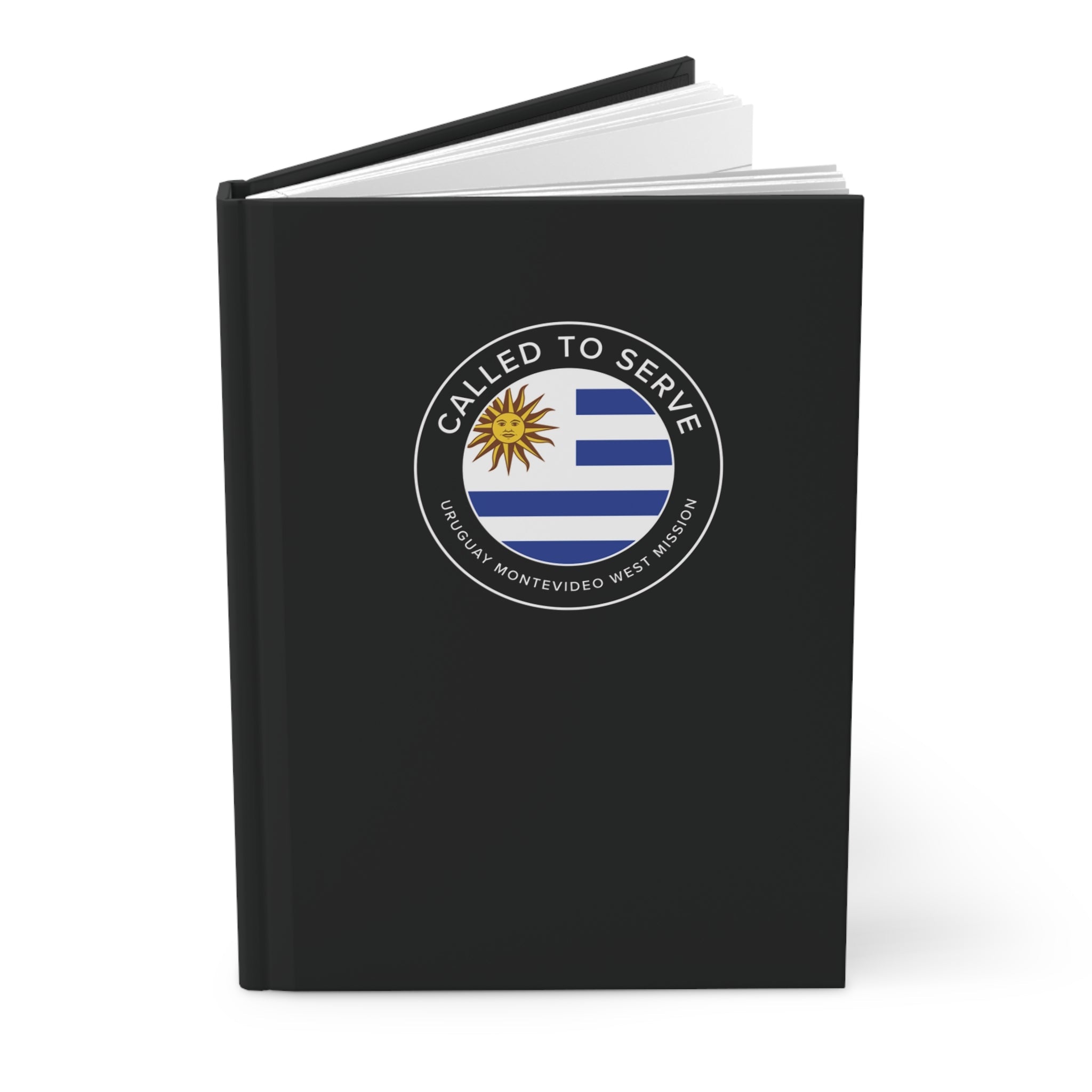 Uruguay Montevideo West Mission Circle Flag Called to Serve Black Hardcover Journal Matte - Latter-Day Saint LDS Missionary Gift - Book of Mormon