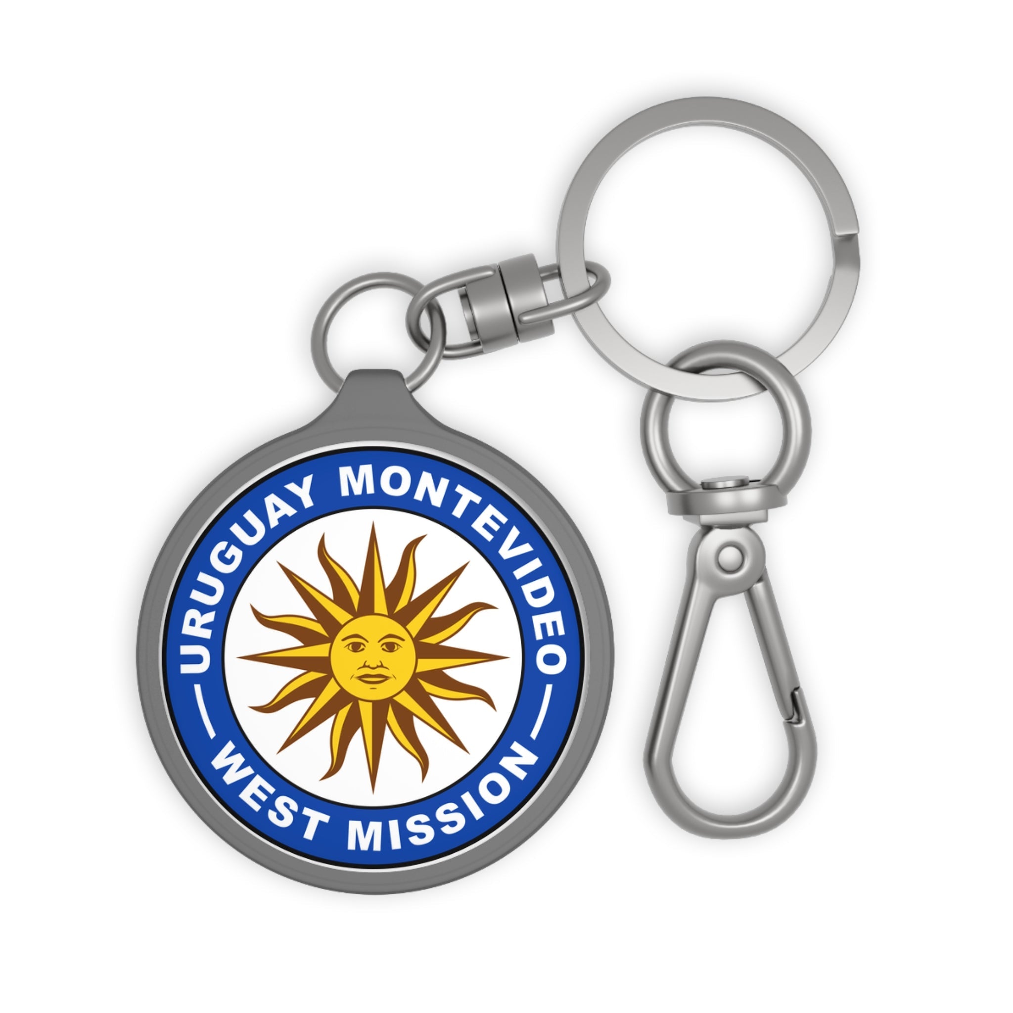 Uruguay Montevideo West Mission Circle Flag Key Tag - Mission Wishlist - LDS Missionary Gift Store