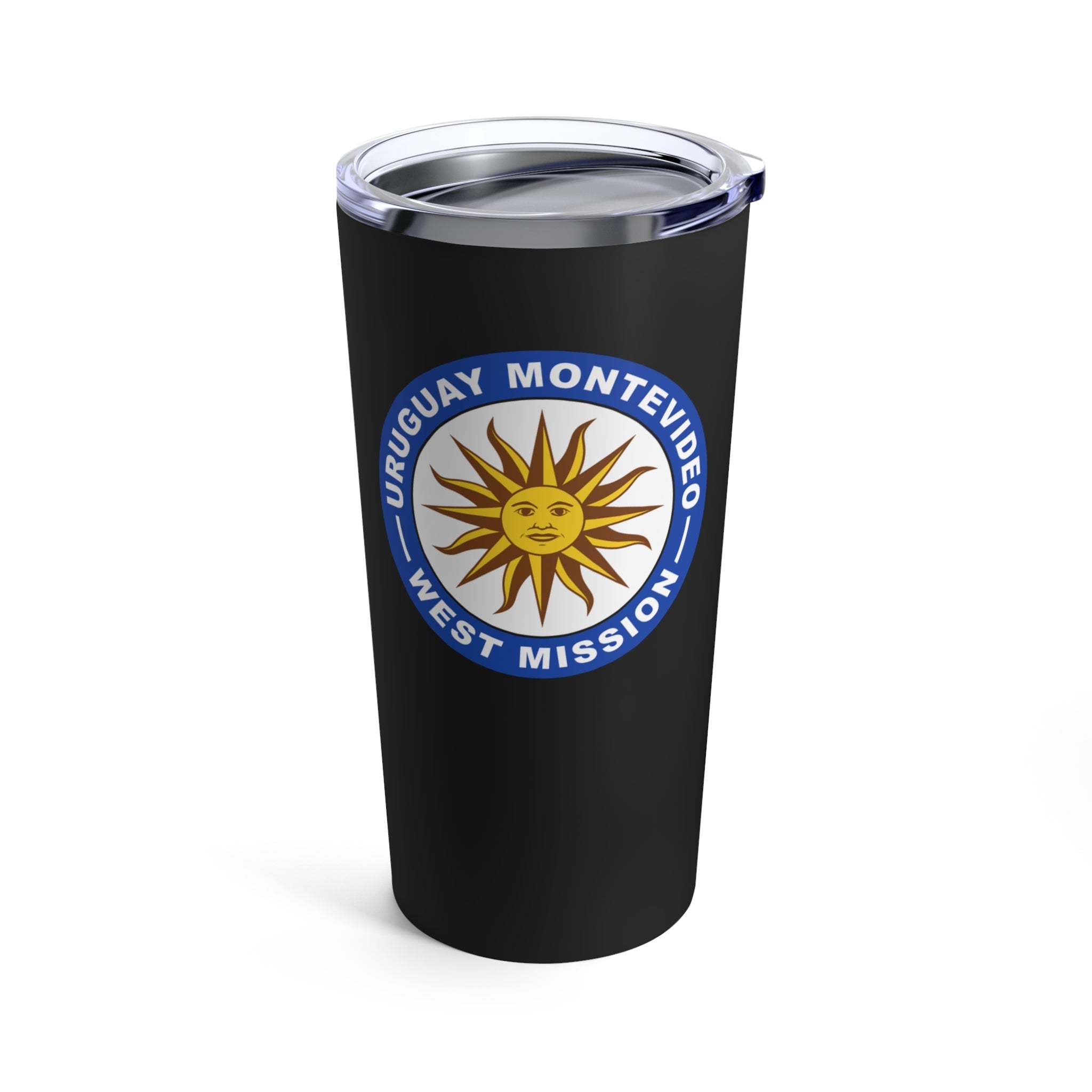 Uruguay Montevideo West Mission Flag Logo Tumbler 20oz Black - Mission Wishlist - LDS Missionary Gift Store