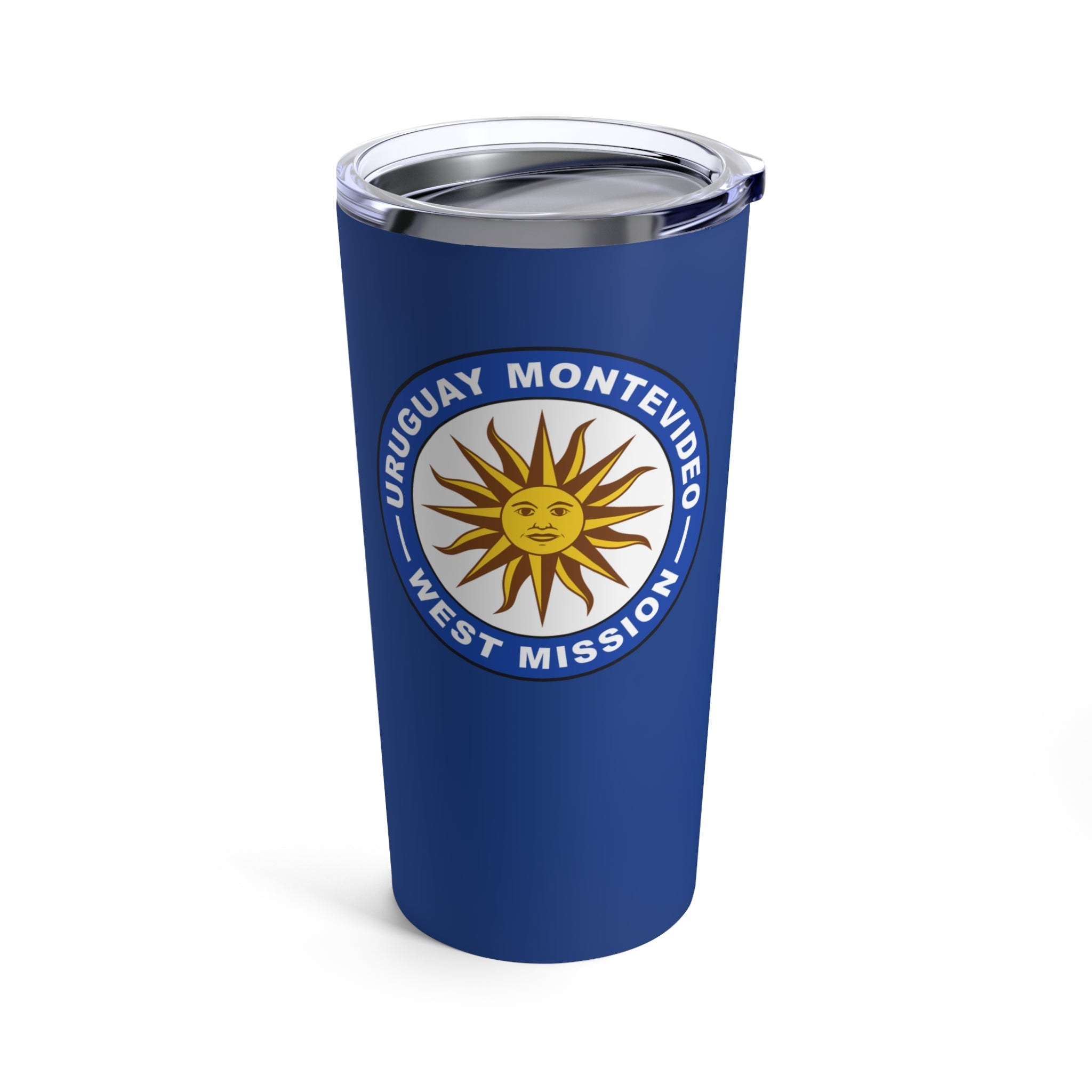 Uruguay Montevideo West Mission Flag Logo Tumbler 20oz Blue - Mission Wishlist - LDS Missionary Gift Store