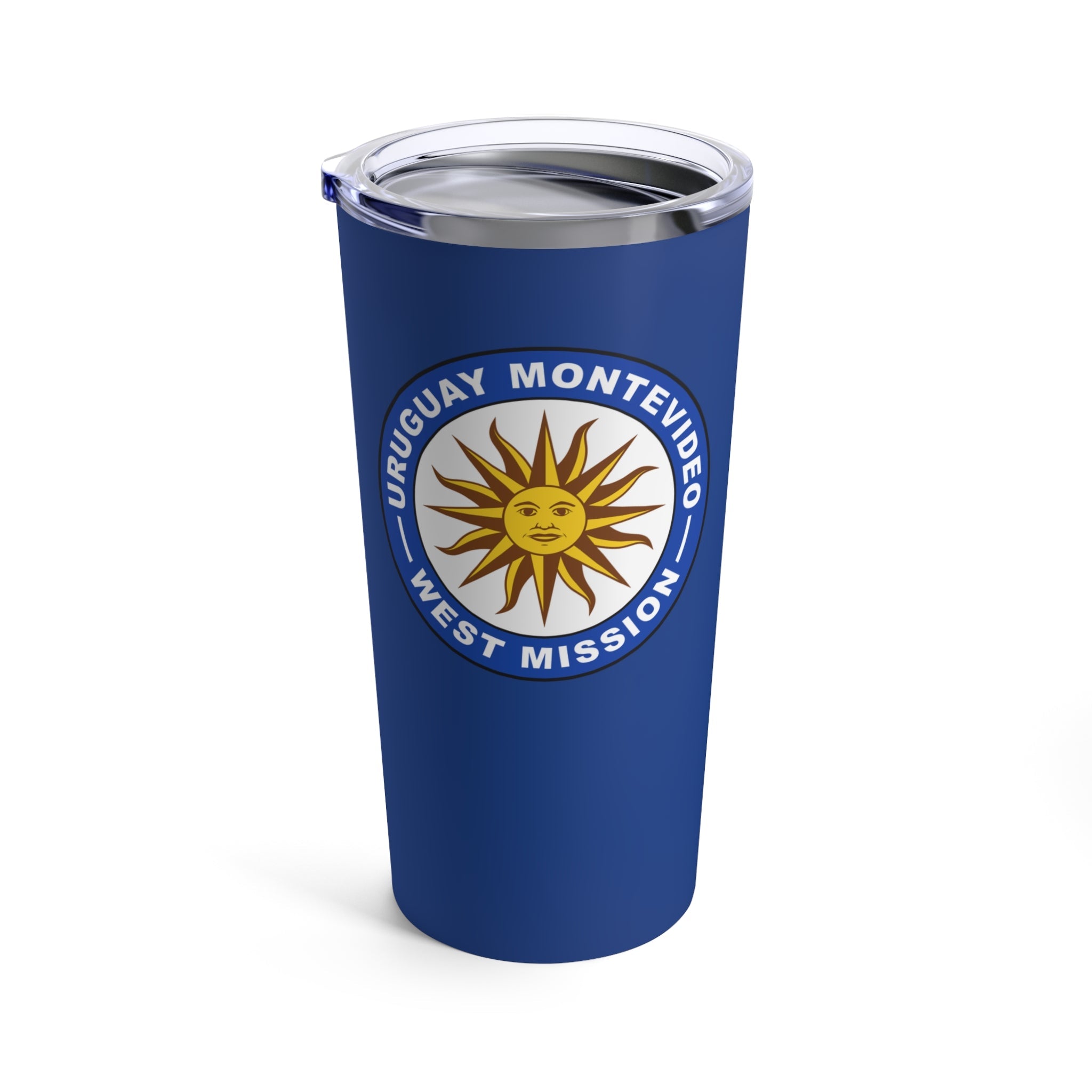 Uruguay Montevideo West Mission Flag Logo Tumbler 20oz Blue - Mission Wishlist - LDS Missionary Gift Store