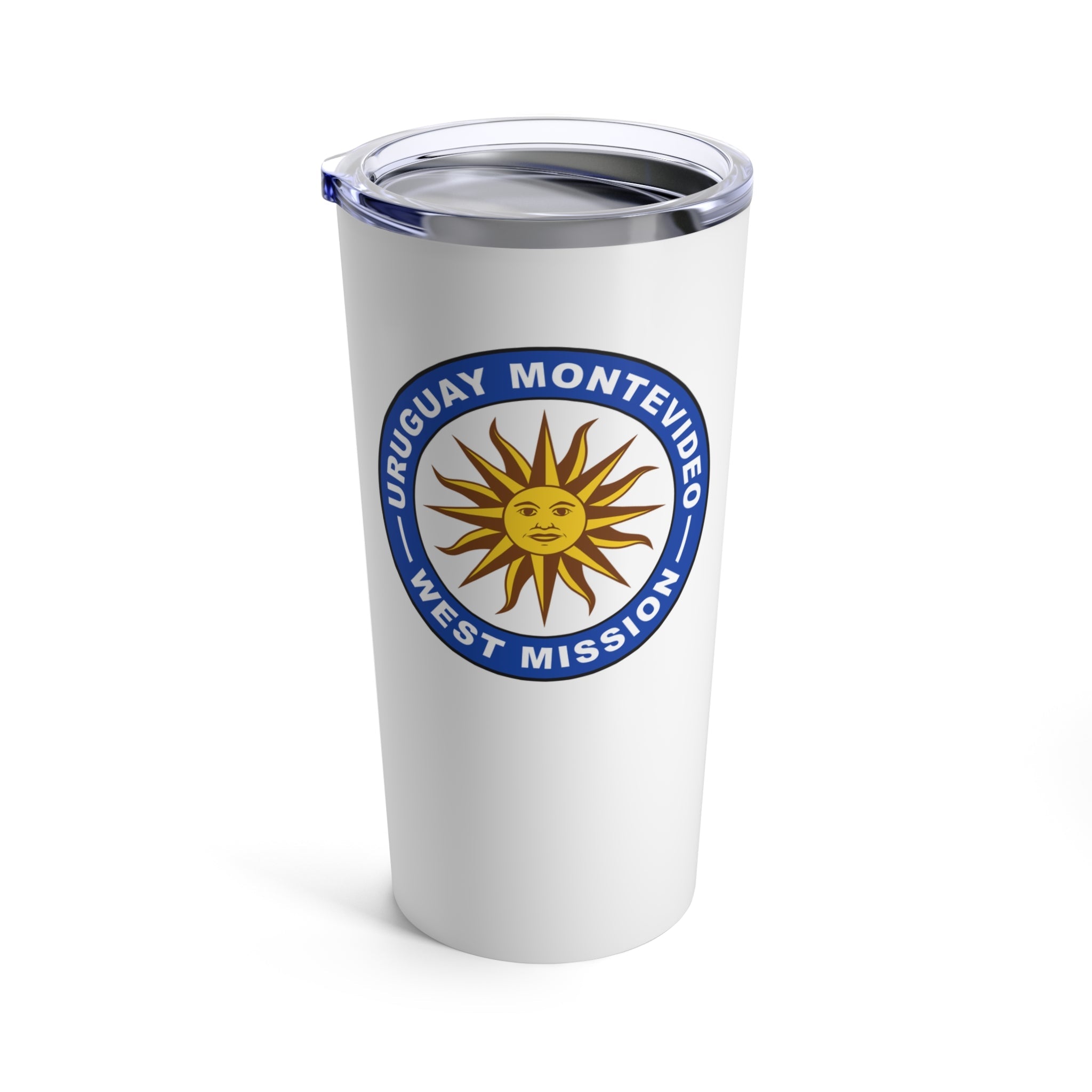 Uruguay Montevideo West Mission Flag Logo Tumbler 20oz White - Mission Wishlist - LDS Missionary Gift Store