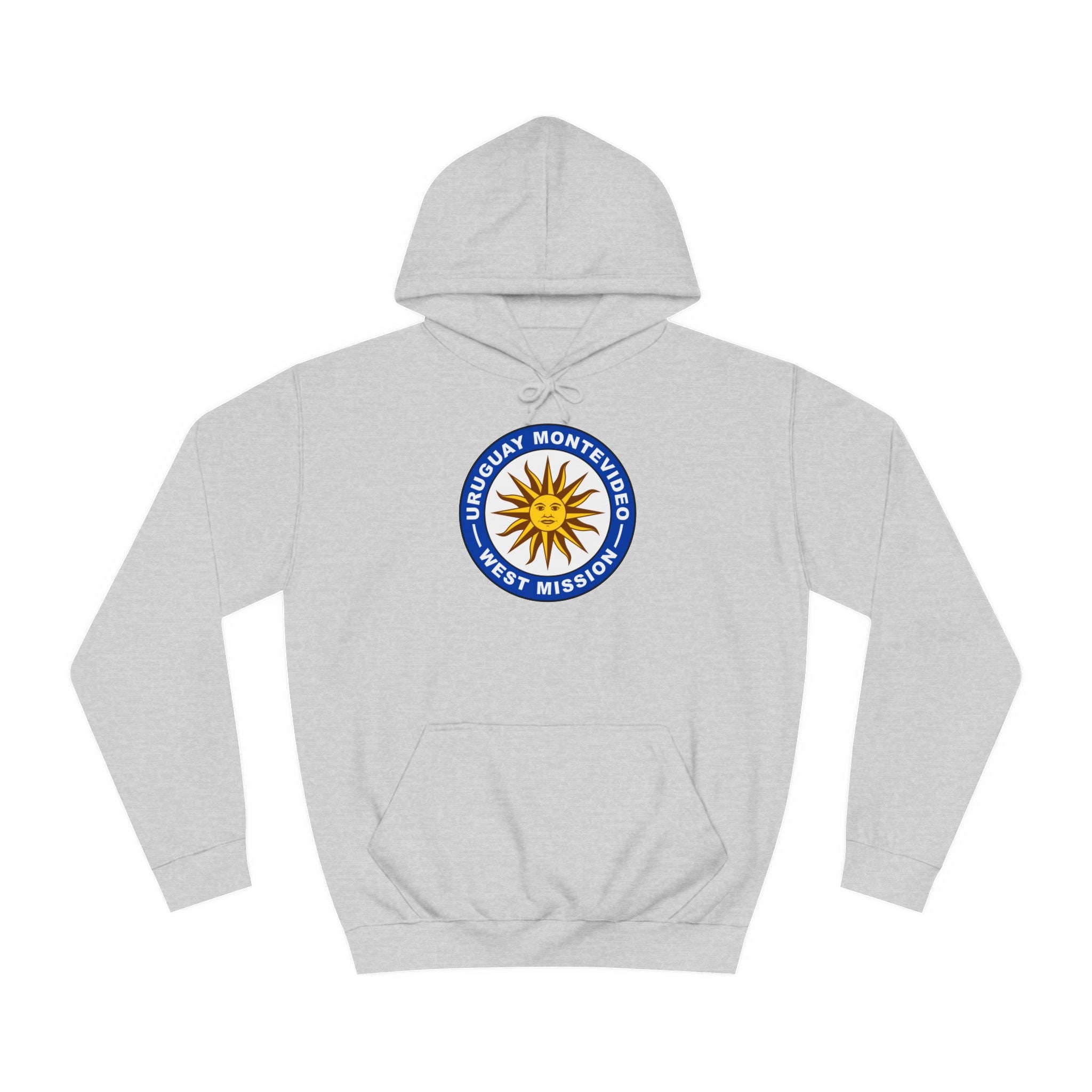 Uruguay Montevideo West Mission Flag Logo (White Border) College Hoodie - Mission Wishlist - LDS Missionary Gift Store