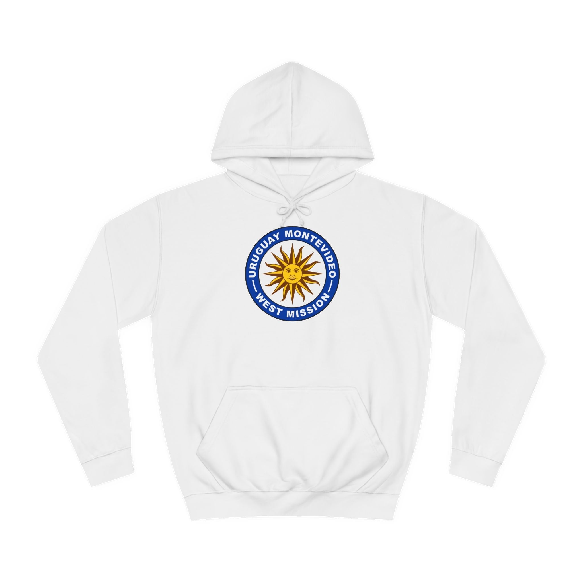 Uruguay Montevideo West Mission Flag Logo (White Border) College Hoodie - Mission Wishlist - LDS Missionary Gift Store