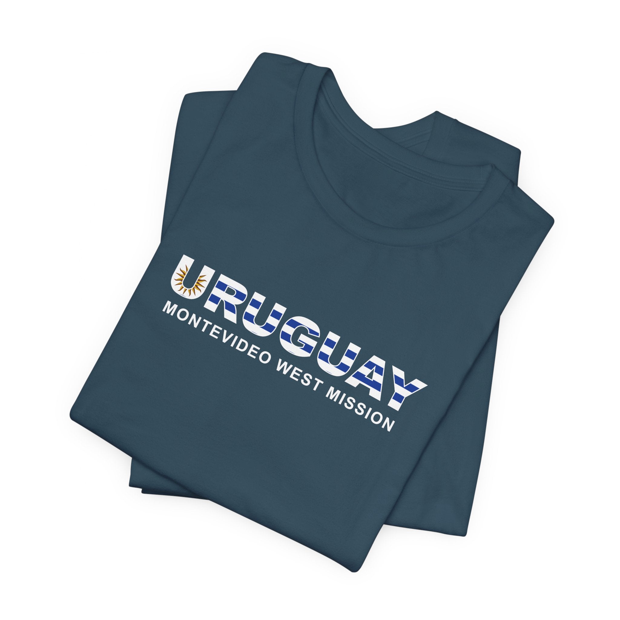 Uruguay Montevideo West Mission Flag Title T-shirt - Mission Wishlist - LDS Missionary Gift Store