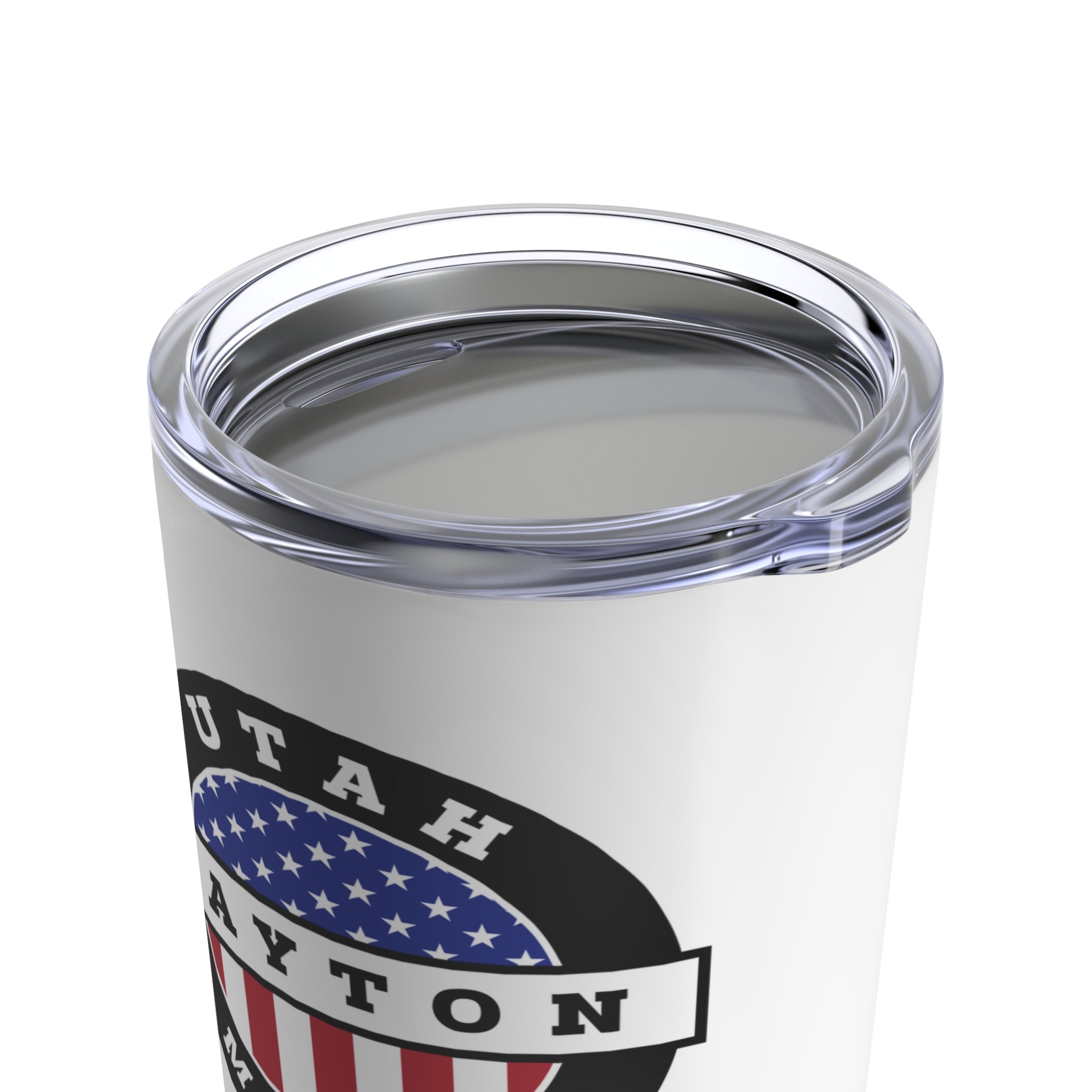 Utah Layton Mission USA Flag Logo Tumbler 20oz White - Latter-Day Saint LDS Missionary Gift - Book of Mormon