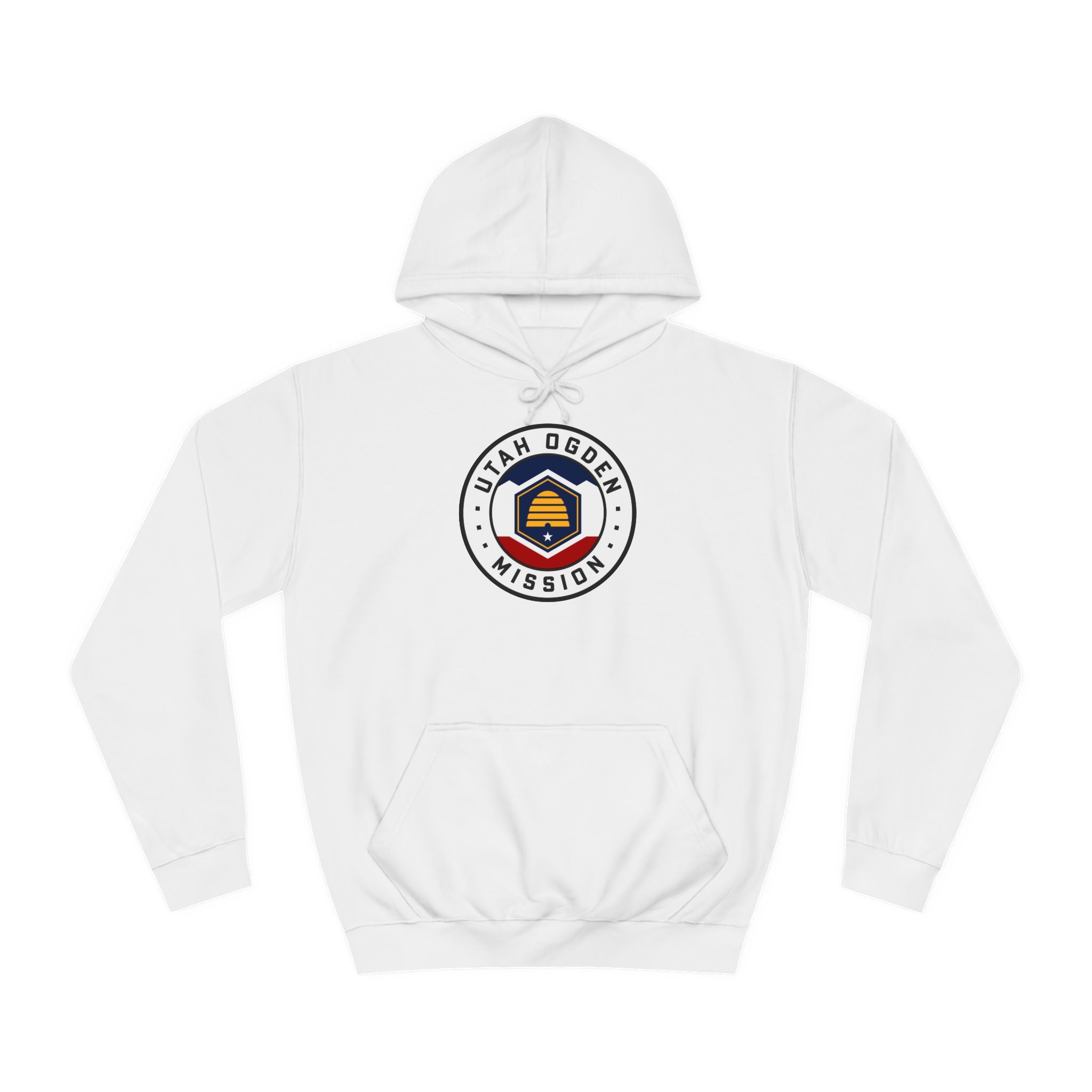 Utah Ogden Mission State Flag Logo (White Border) College Hoodie - Mission Wishlist - LDS Missionary Gift Store