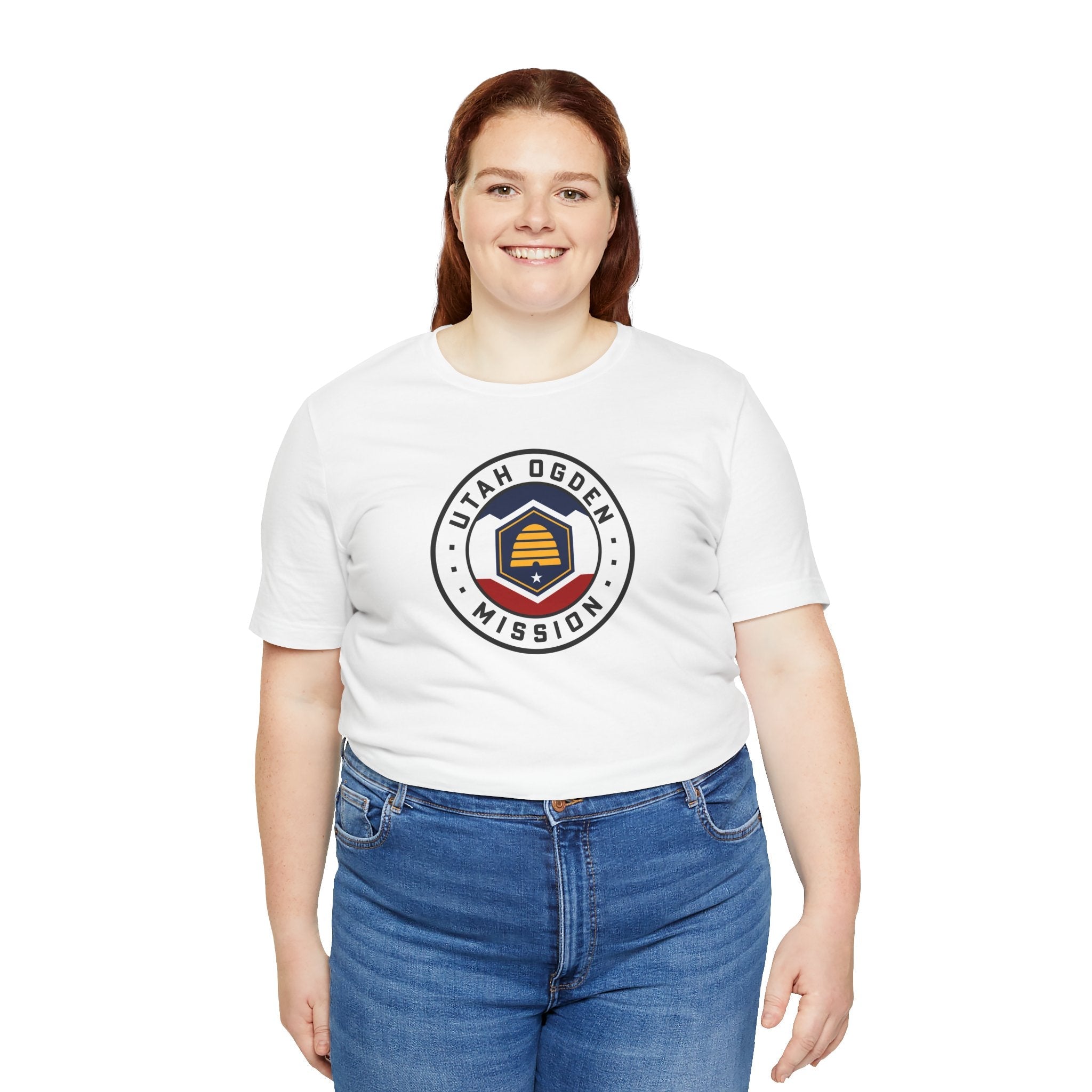 Utah Ogden Mission State Flag Logo (White Border) T-shirt - Latter-Day Saint LDS Missionary Gift - Book of Mormon
