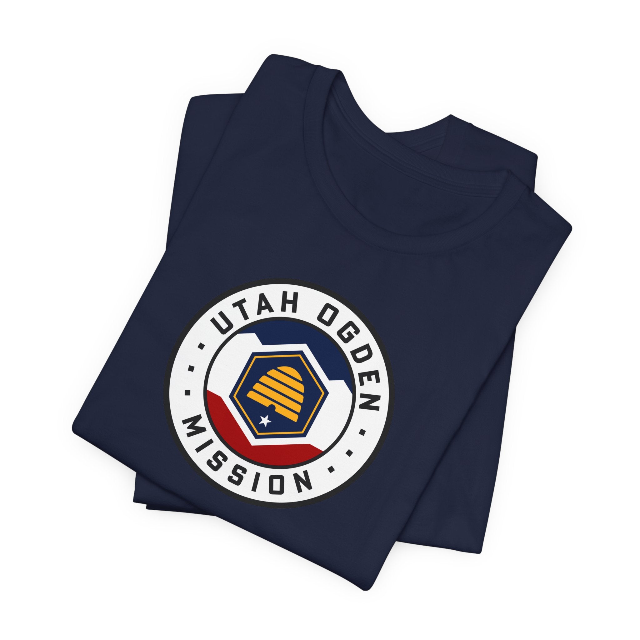 Utah Ogden Mission State Flag Logo (White Border) T-shirt - Latter-Day Saint LDS Missionary Gift - Book of Mormon