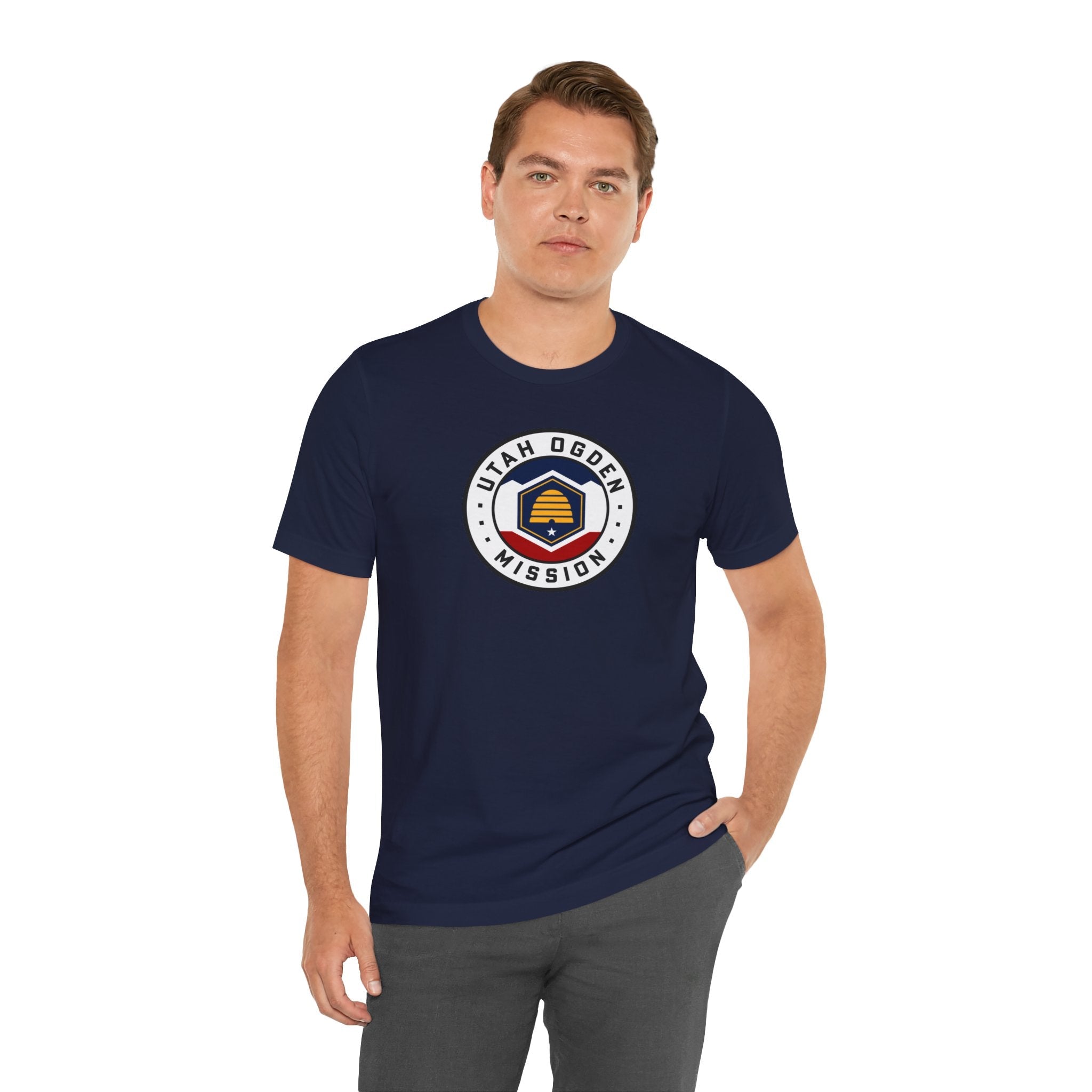 Utah Ogden Mission State Flag Logo (White Border) T-shirt - Latter-Day Saint LDS Missionary Gift - Book of Mormon
