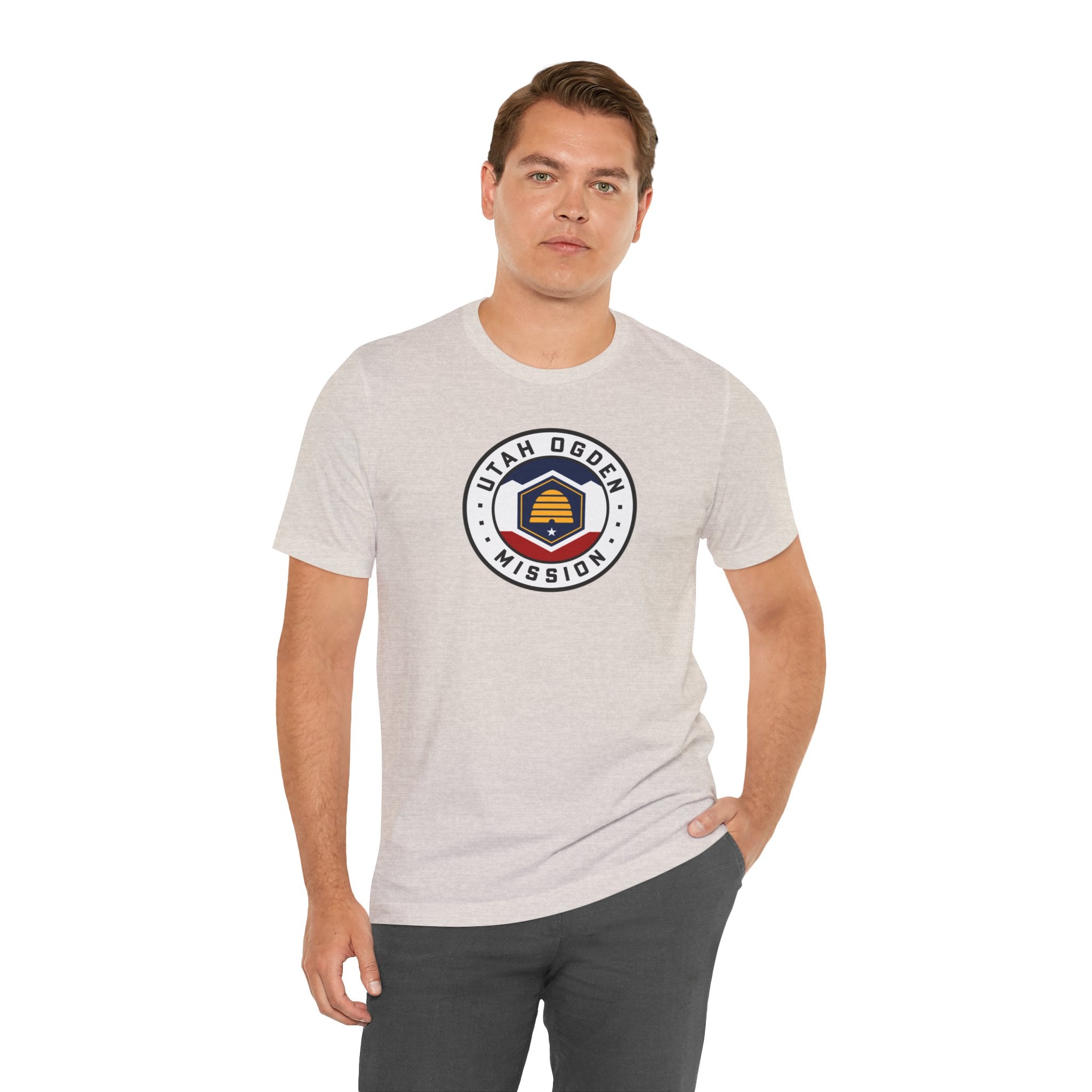 Utah Ogden Mission State Flag Logo (White Border) T-shirt - Latter-Day Saint LDS Missionary Gift - Book of Mormon