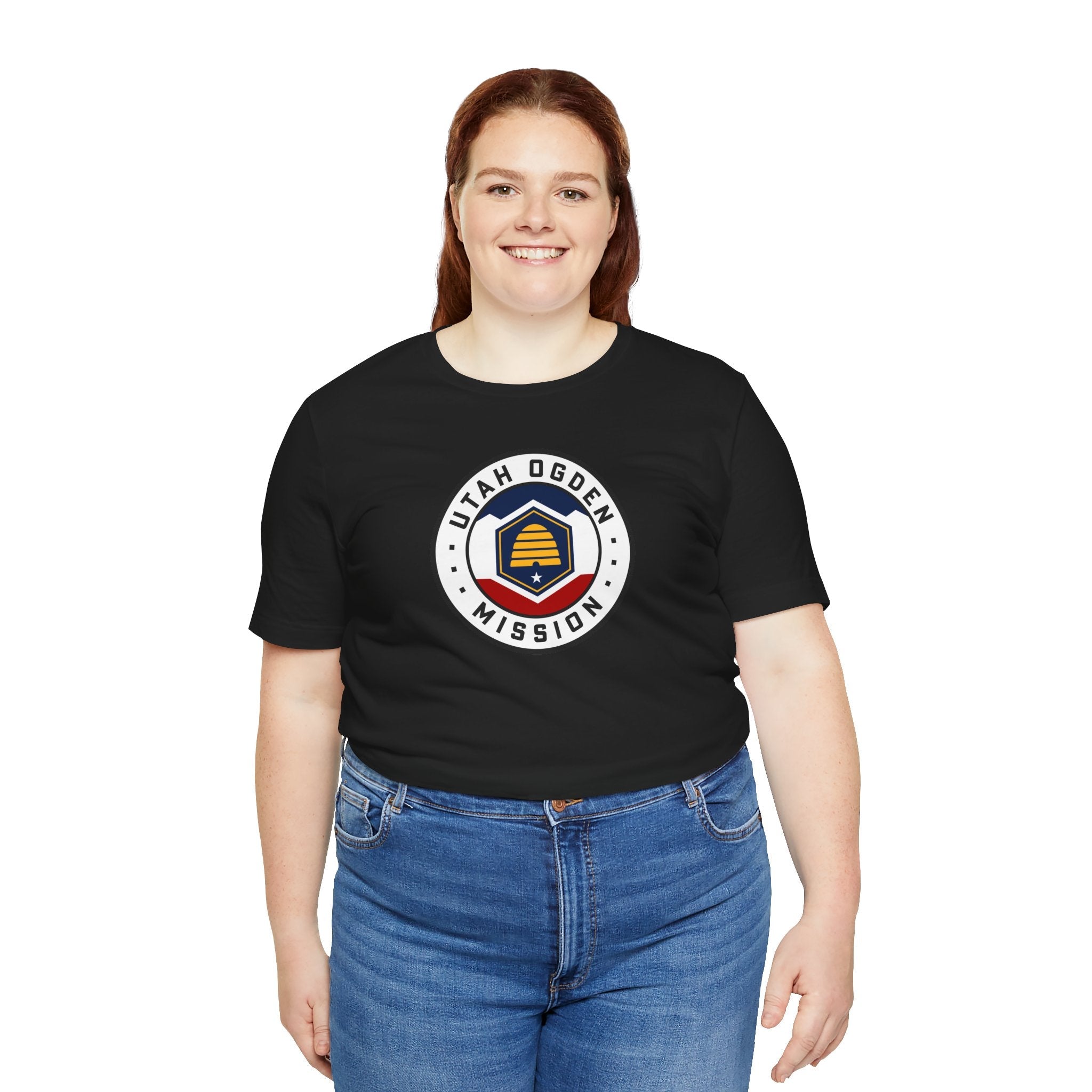 Utah Ogden Mission State Flag Logo (White Border) T-shirt - Latter-Day Saint LDS Missionary Gift - Book of Mormon