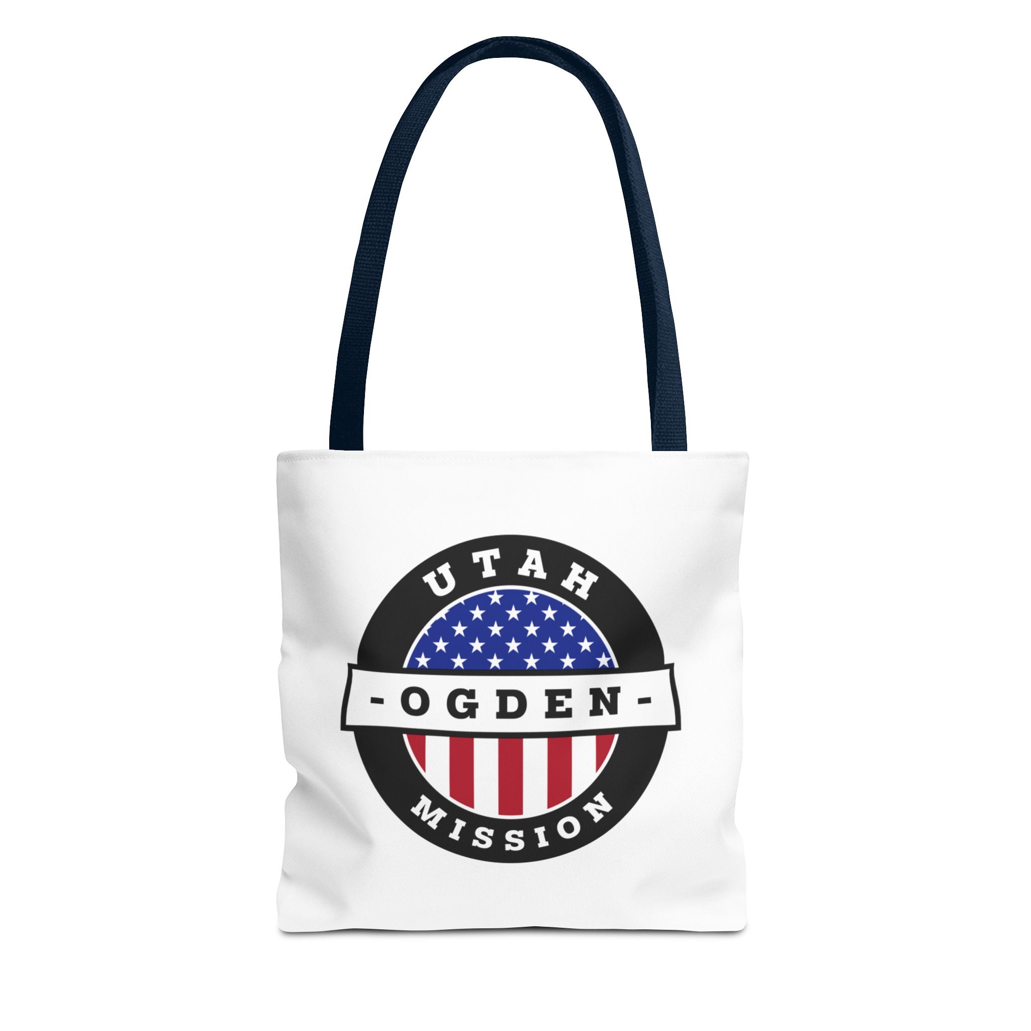 Utah Ogden Mission USA Flag Logo Tote Bag White - Latter-Day Saint LDS Missionary Gift - Book of Mormon