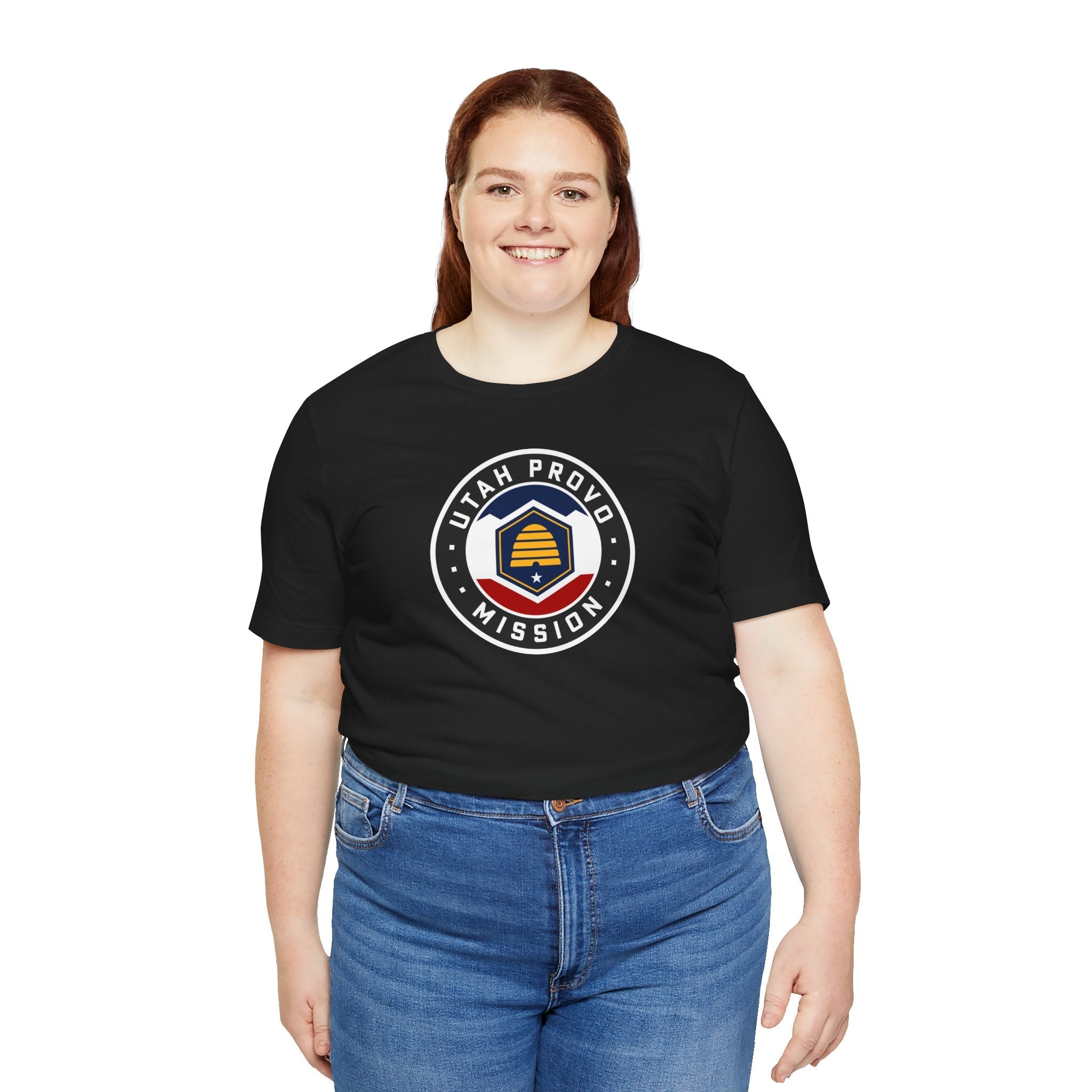 Utah Provo Mission State Flag Logo (Black Border) T-shirt - Mission Wishlist - LDS Missionary Gift Store