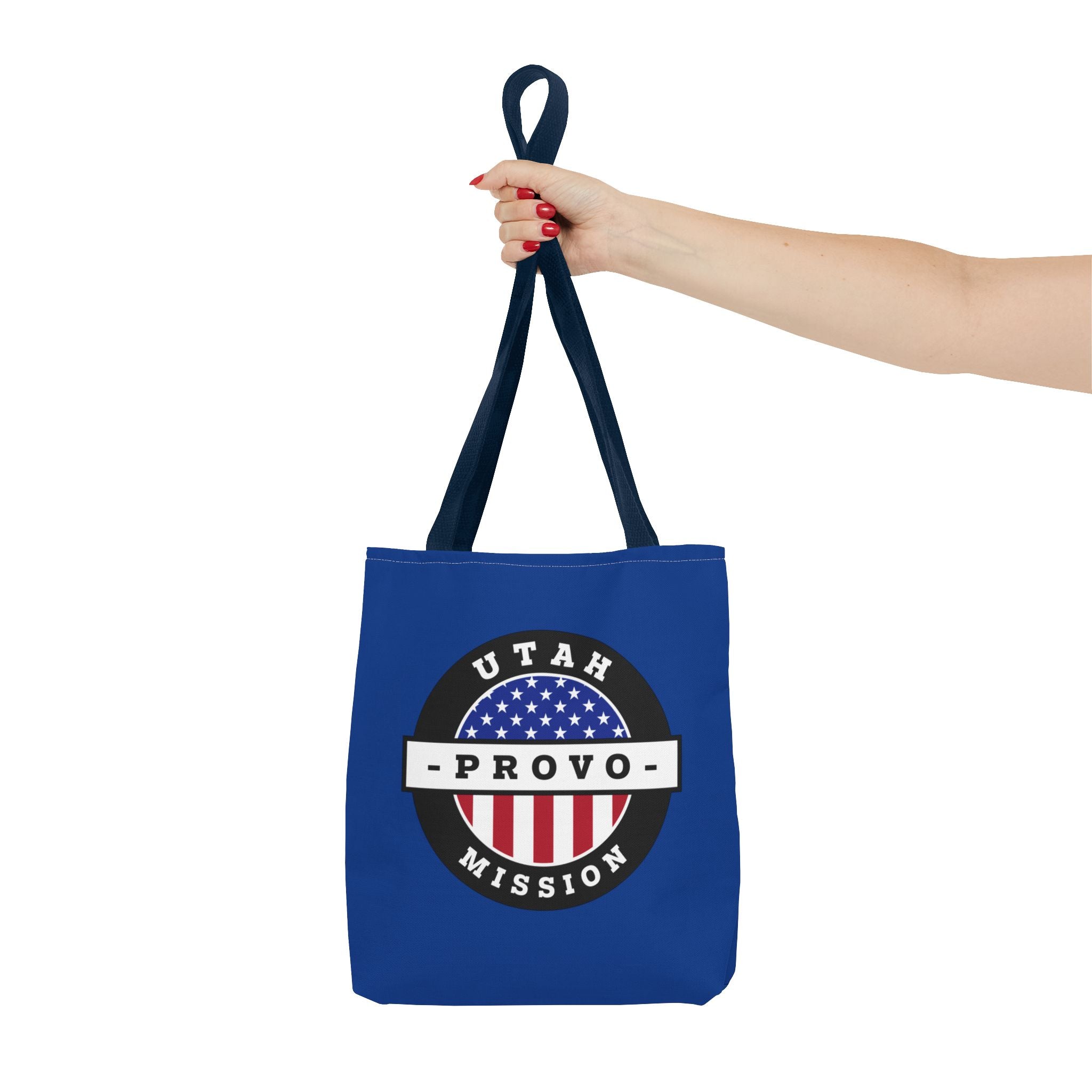 Utah Provo Mission USA Flag Logo Tote Bag Blue - Mission Wishlist - LDS Missionary Gift Store