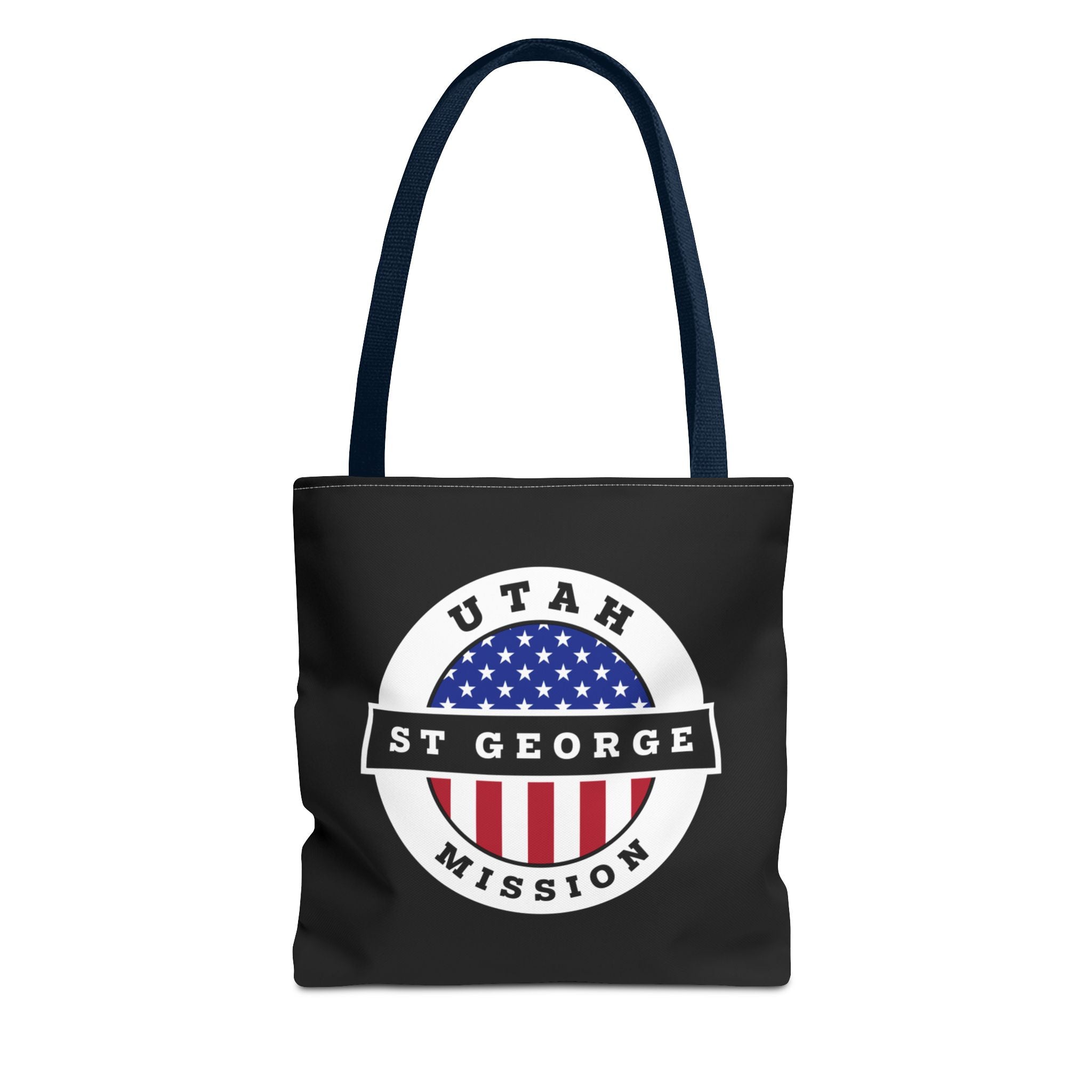 Utah Saint George Mission USA Flag Logo Tote Bag Black - Mission Wishlist - LDS Missionary Gift Store