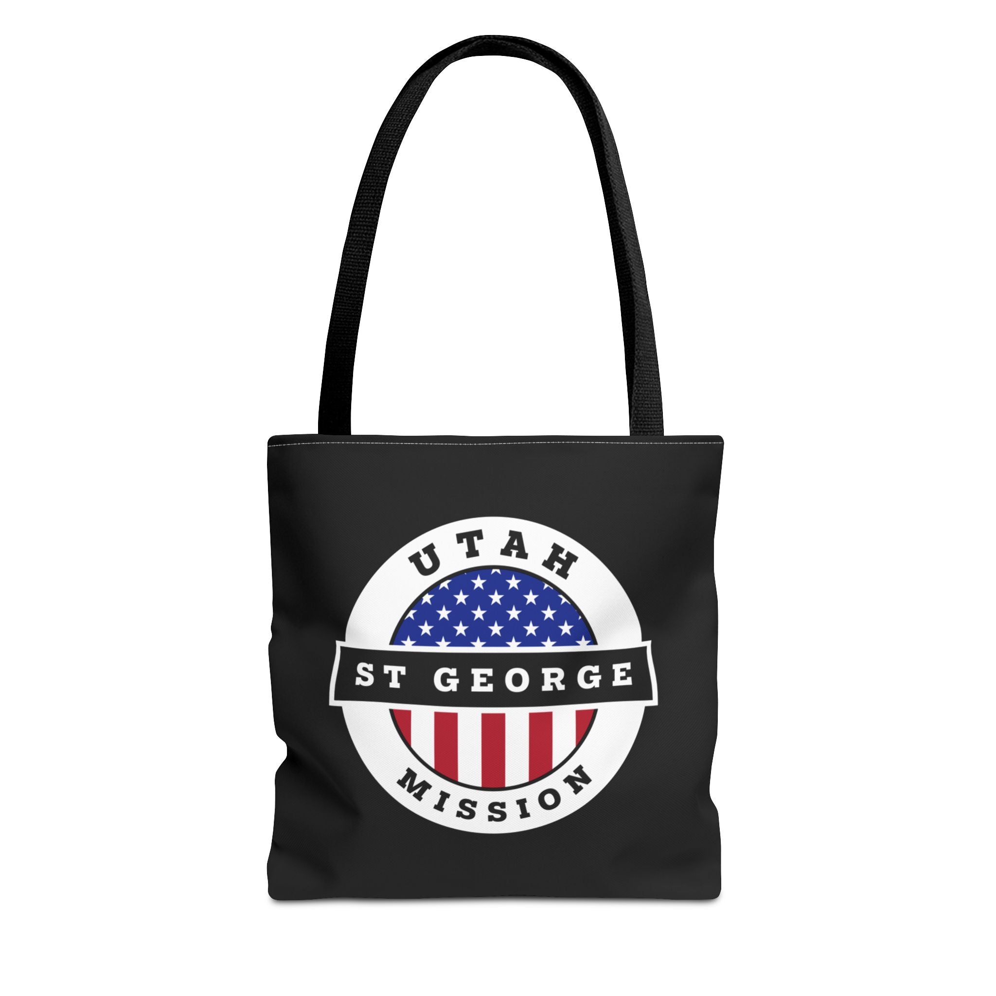 Utah Saint George Mission USA Flag Logo Tote Bag Black - Mission Wishlist - LDS Missionary Gift Store