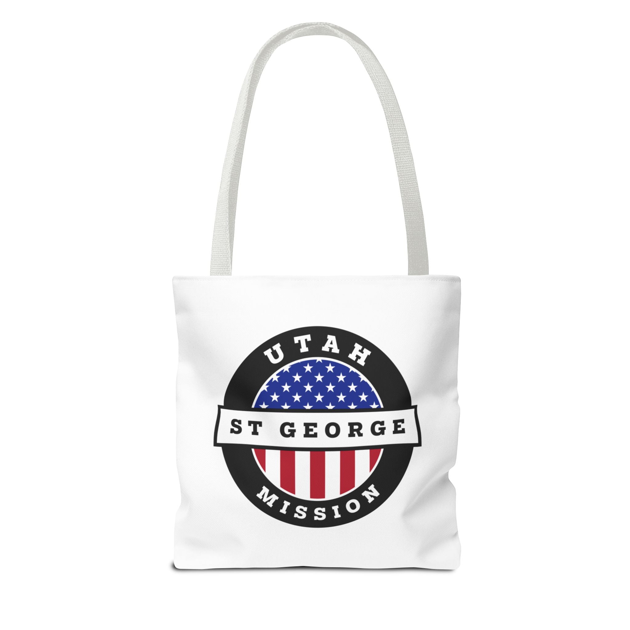 Utah Saint George Mission USA Flag Logo Tote Bag White - Mission Wishlist - LDS Missionary Gift Store