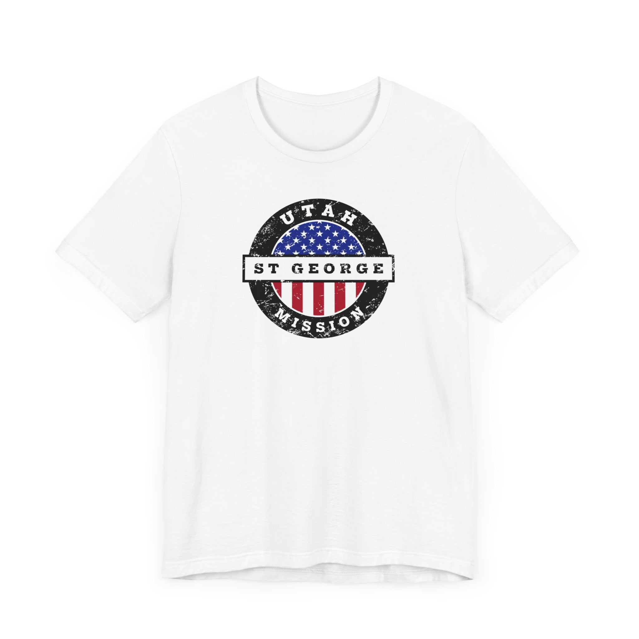 Utah Saint George Mission Vintage Circular USA Flag T-Shirt - Latter-Day Saint LDS Missionary Gift - Book of Mormon