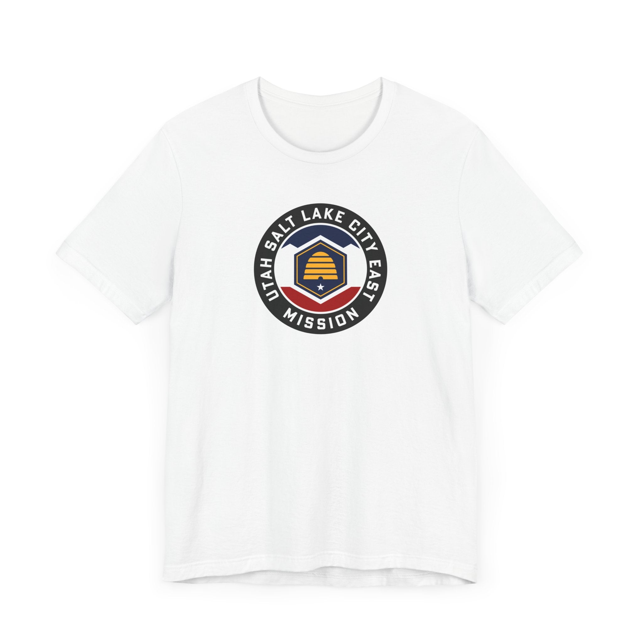 Utah Salt Lake City East Mission State Flag Logo (Black Border) T-shirt - Mission Wishlist - LDS Missionary Gift Store
