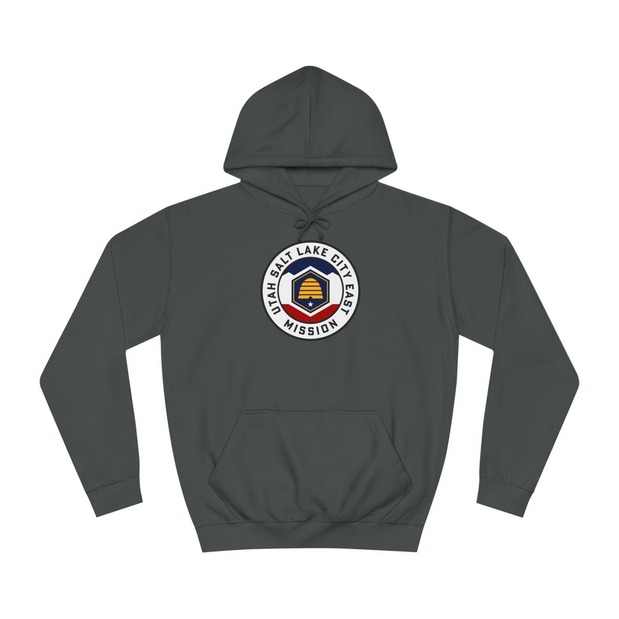 Utah Salt Lake City East Mission State Flag Logo (White Border) College Hoodie - Mission Wishlist - LDS Missionary Gift Store